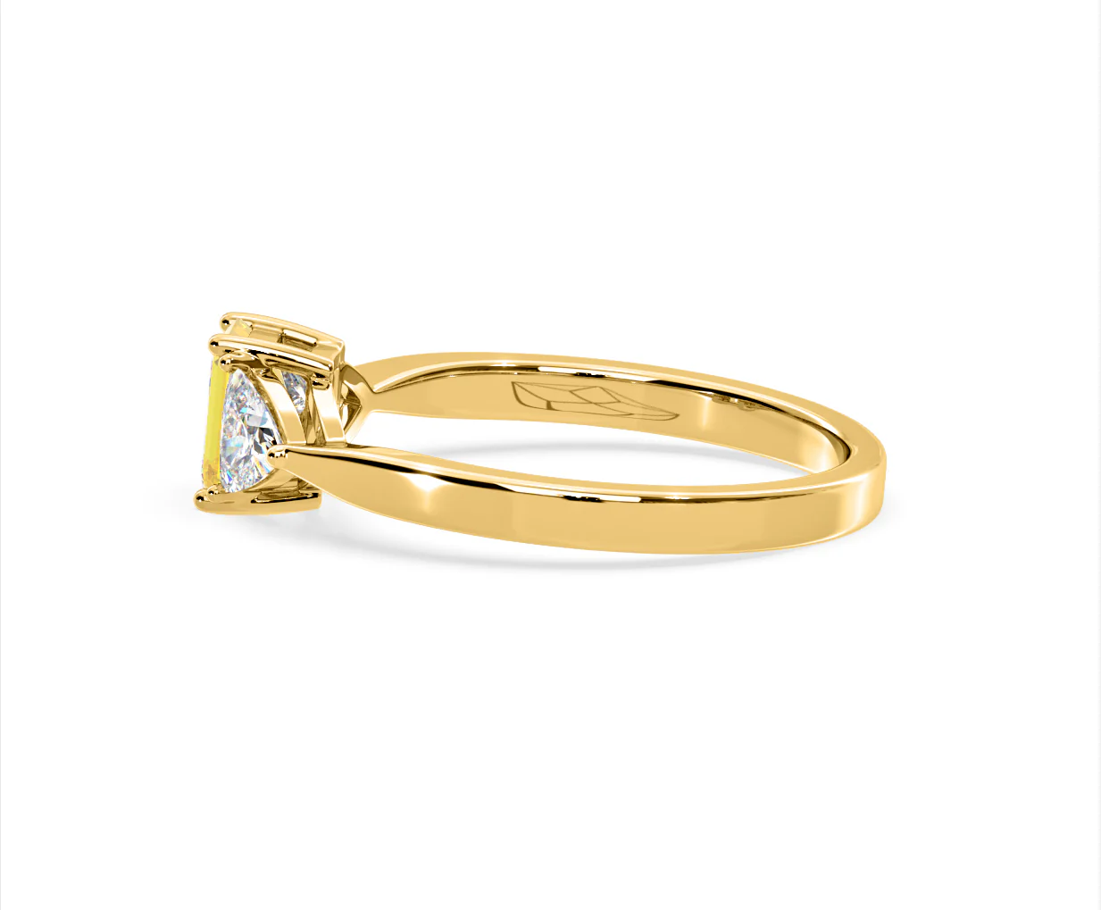 Aurora Yellow Lab Diamond Emerald Cut and Trillion 1.00ct Ring in 18K Yellow Gold - Elara Collection - Image 28