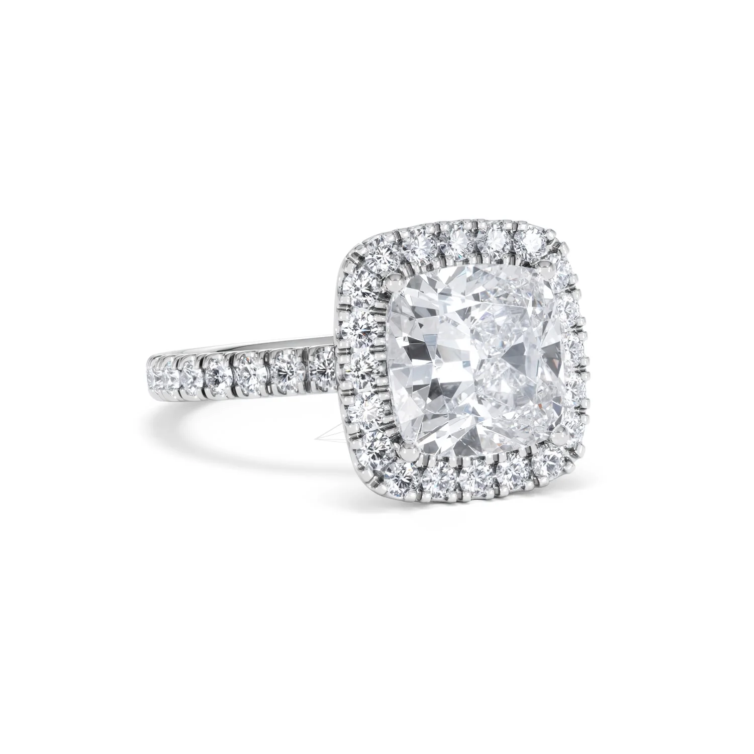Beatrice 3.55ct Lab Diamond Cushion Cut Engagement Ring in 18K White Gold G/VS1 - Image 14