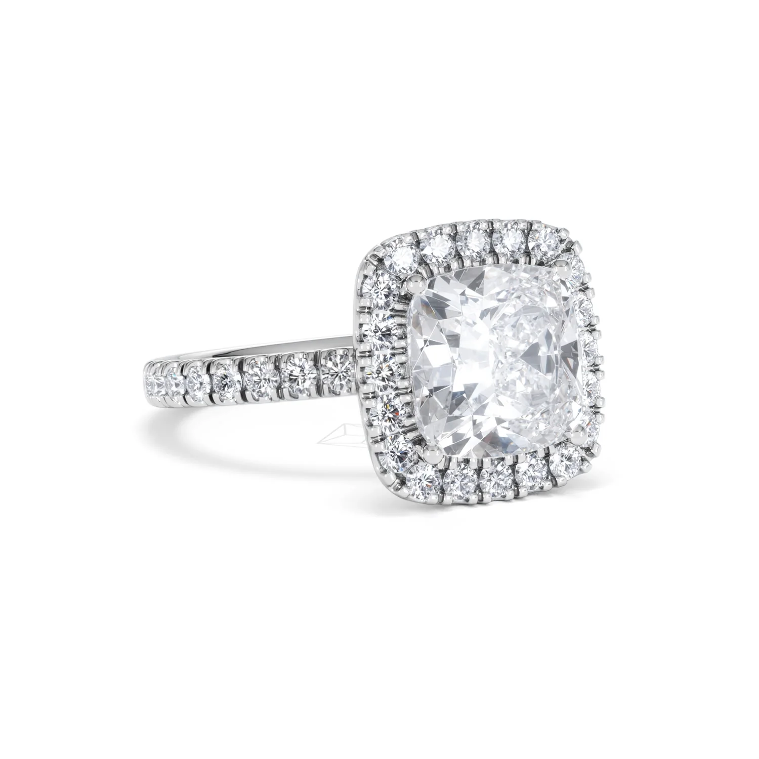 Beatrice 3.55ct Lab Diamond Cushion Cut Engagement Ring in 18K White Gold G/VS1 - Image 15