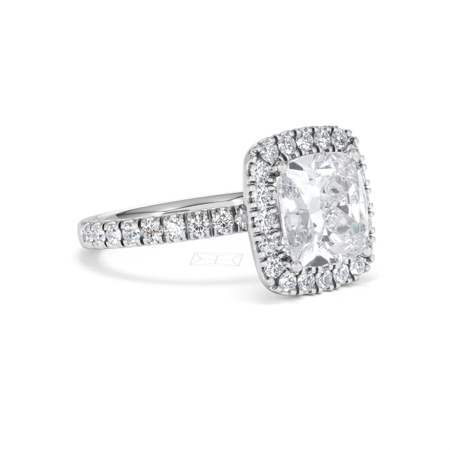 Beatrice 3.55ct Lab Diamond Cushion Cut Engagement Ring in 18K White Gold G/VS1 - Image 18
