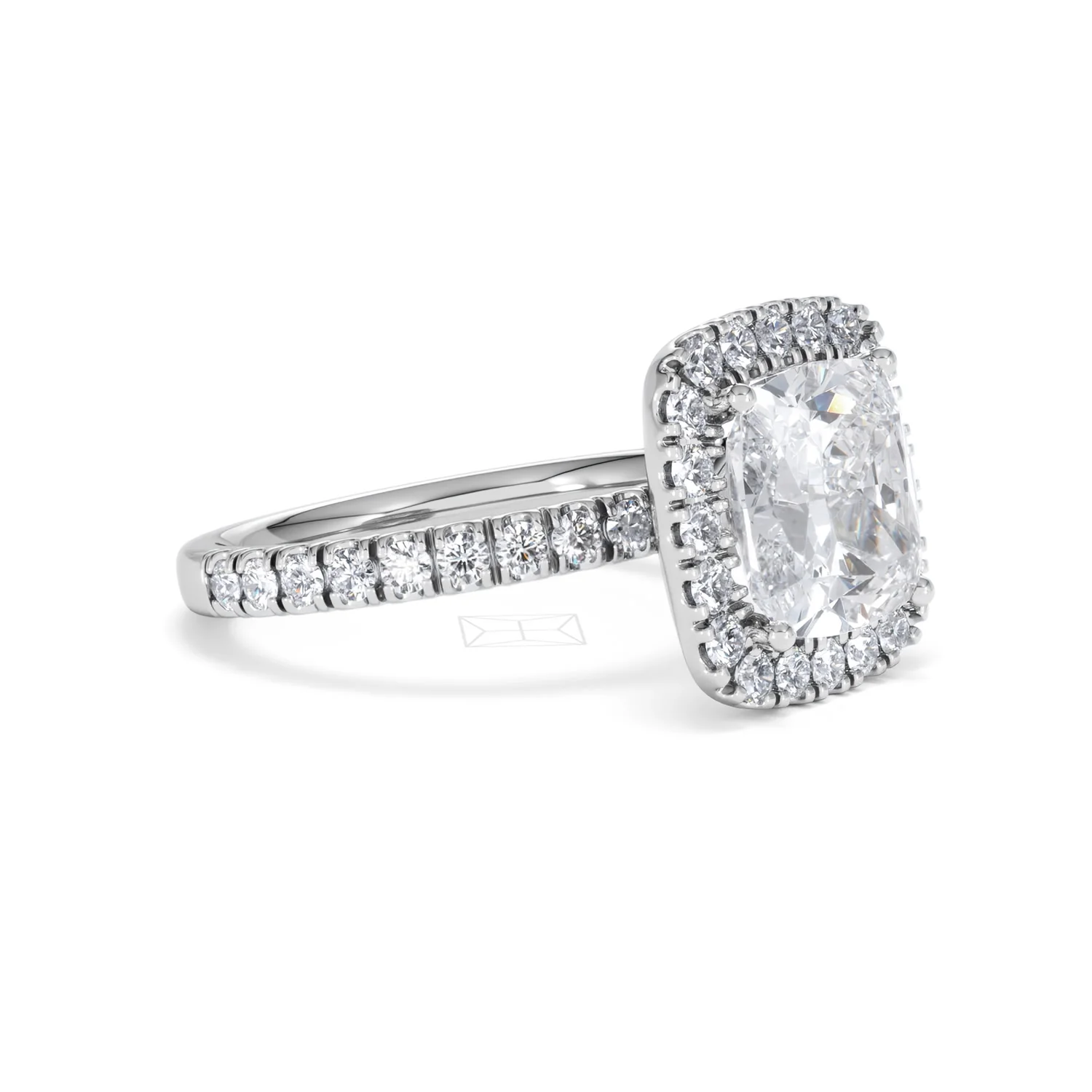 Beatrice 3.55ct Lab Diamond Cushion Cut Engagement Ring in 18K White Gold G/VS1 - Image 20