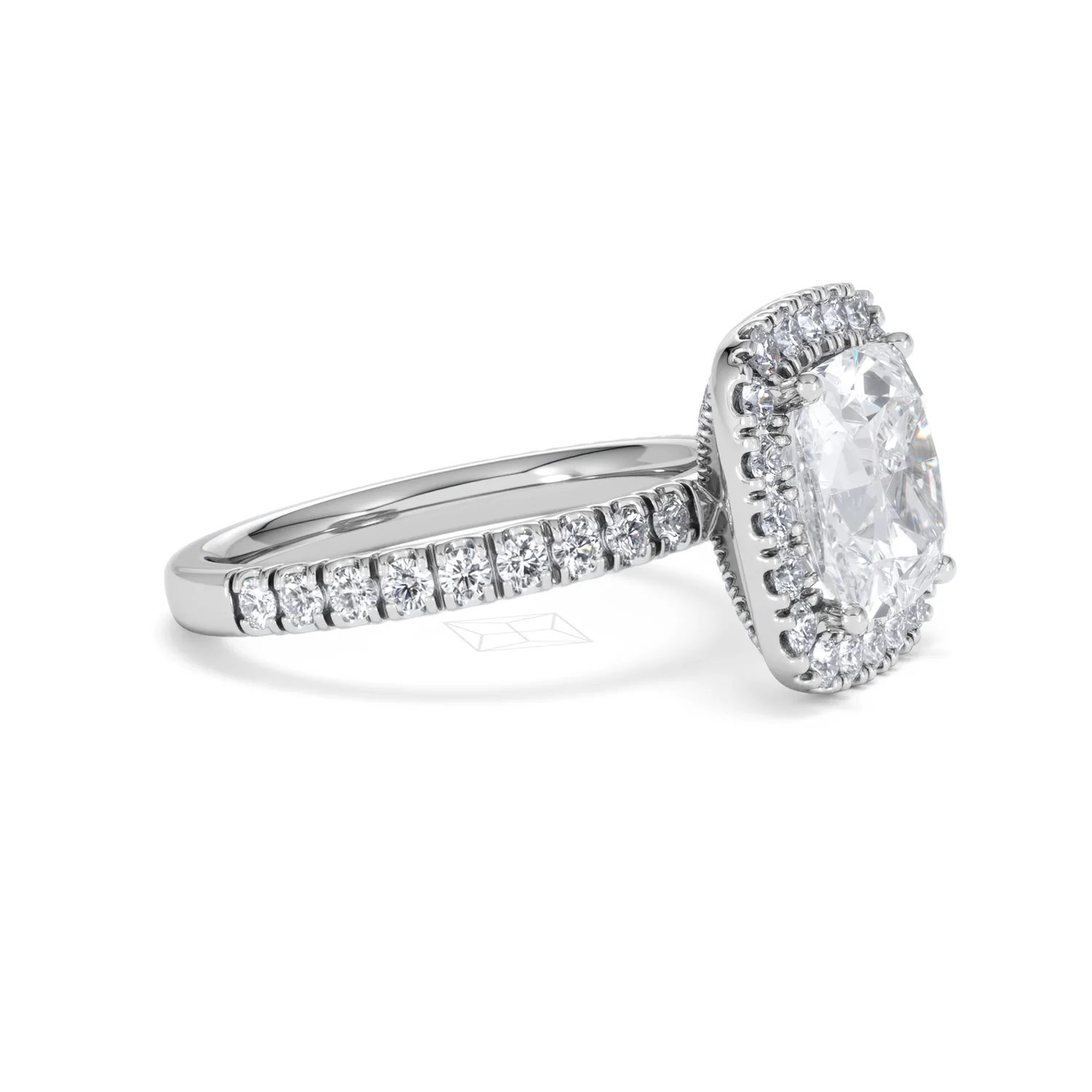 Beatrice 3.55ct Lab Diamond Cushion Cut Engagement Ring in 18K White Gold G/VS1 - Image 23