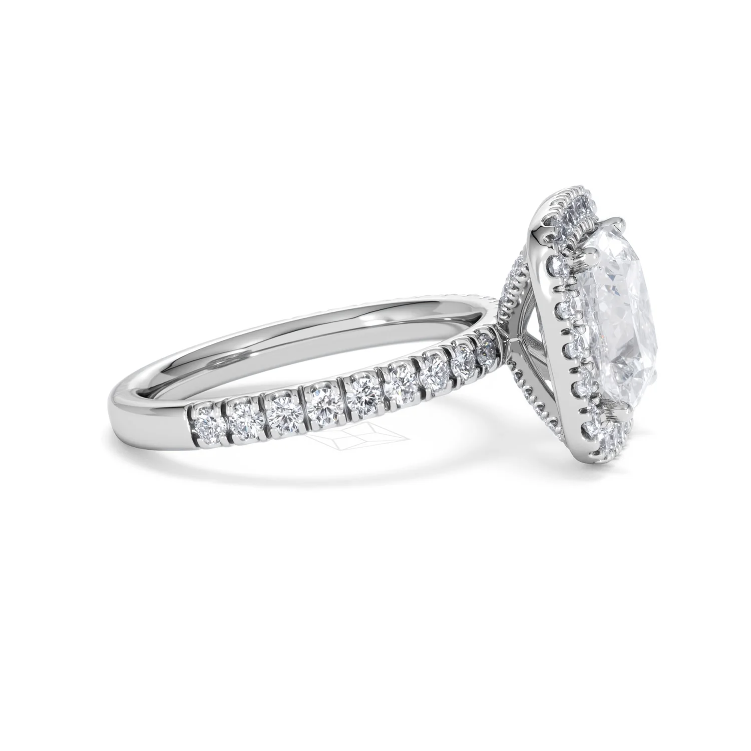 Beatrice 3.55ct Lab Diamond Cushion Cut Engagement Ring in 18K White Gold G/VS1 - Image 26