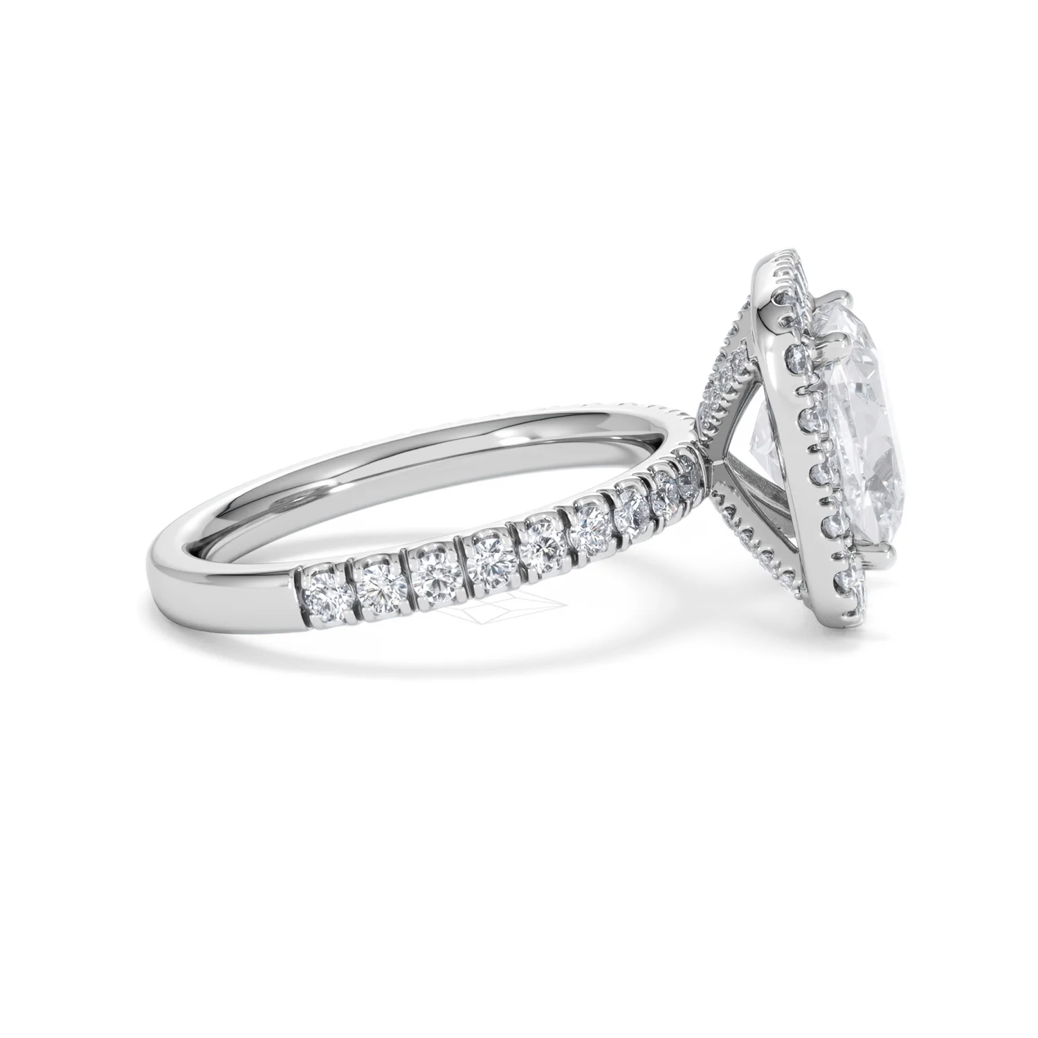 Beatrice 3.55ct Lab Diamond Cushion Cut Engagement Ring in 18K White Gold G/VS1 - Image 28
