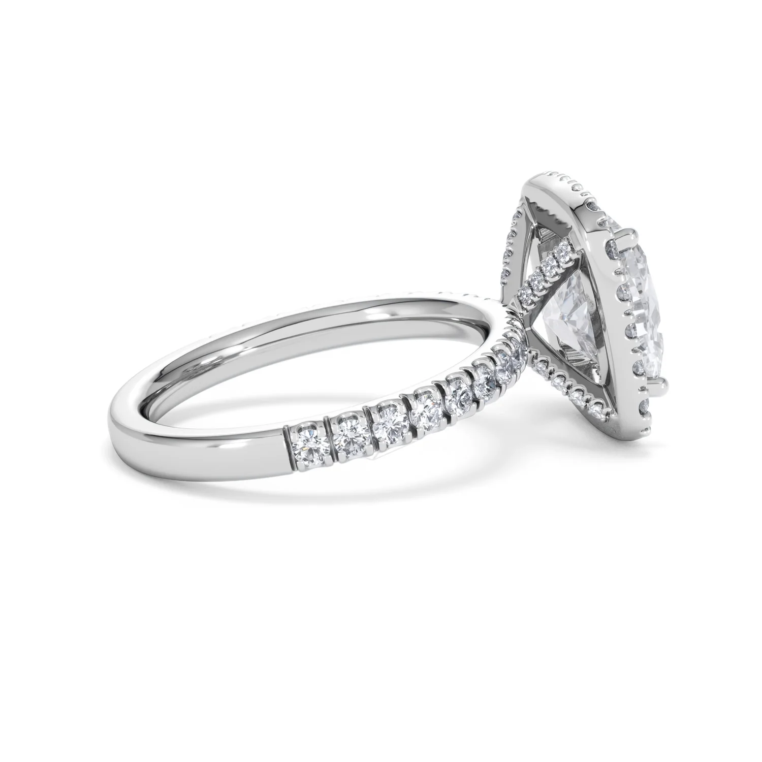 Beatrice 3.55ct Lab Diamond Cushion Cut Engagement Ring in 18K White Gold G/VS1 - Image 32