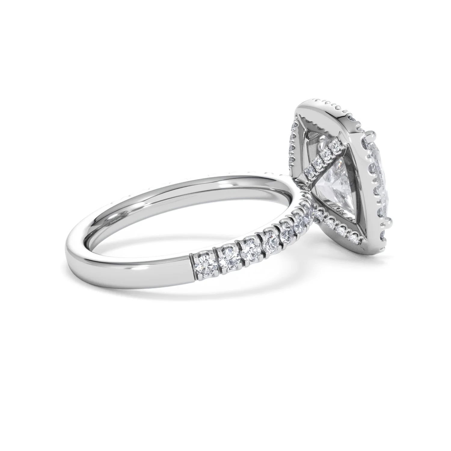 Beatrice 3.55ct Lab Diamond Cushion Cut Engagement Ring in 18K White Gold G/VS1 - Image 34