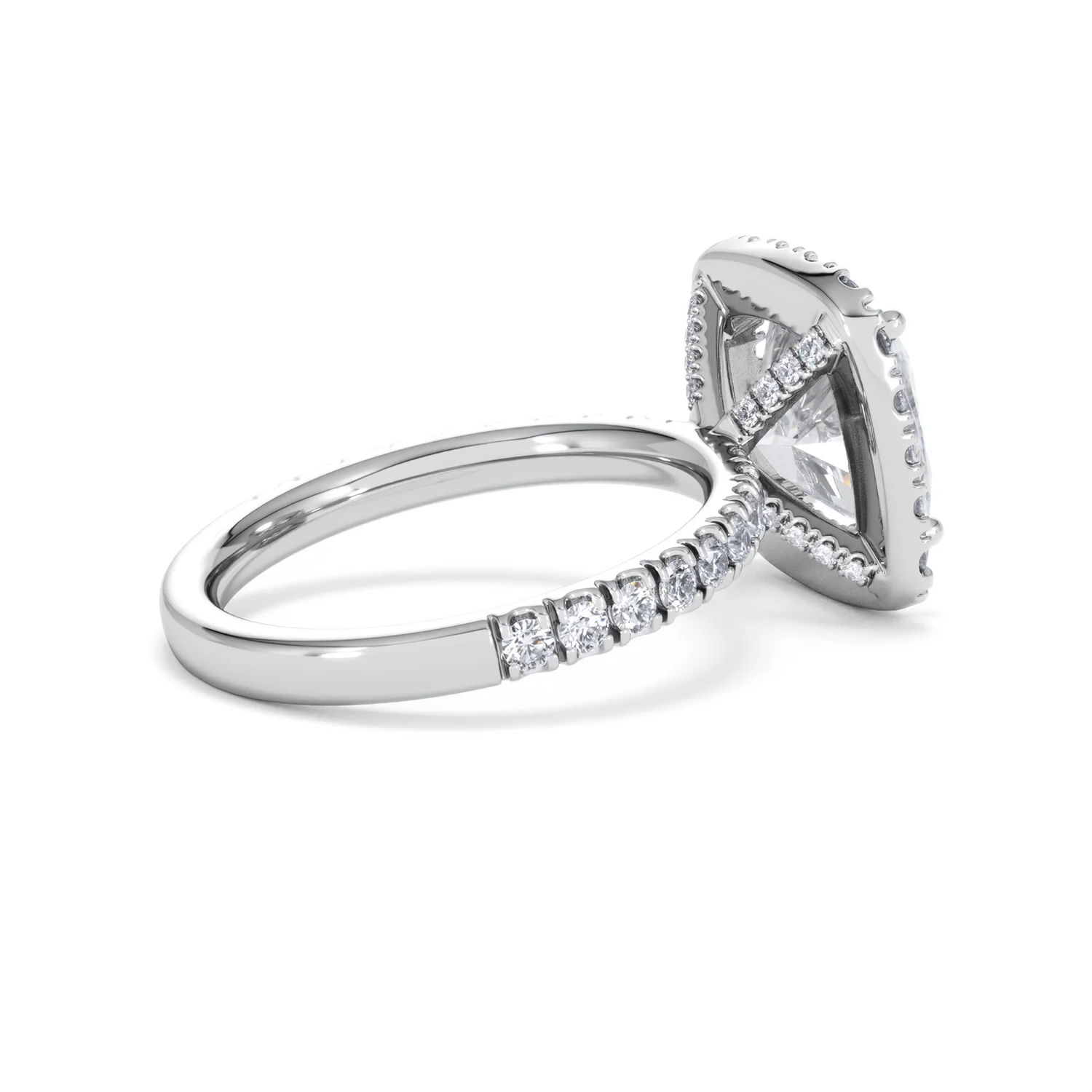Beatrice 3.55ct Lab Diamond Cushion Cut Engagement Ring in 18K White Gold G/VS1 - Image 35