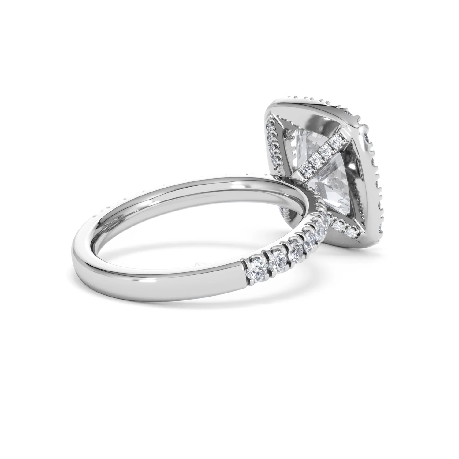 Beatrice 3.55ct Lab Diamond Cushion Cut Engagement Ring in 18K White Gold G/VS1 - Image 38