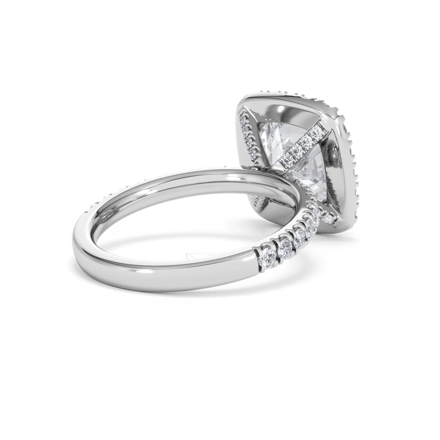 Beatrice 3.55ct Lab Diamond Cushion Cut Engagement Ring in 18K White Gold G/VS1 - Image 40