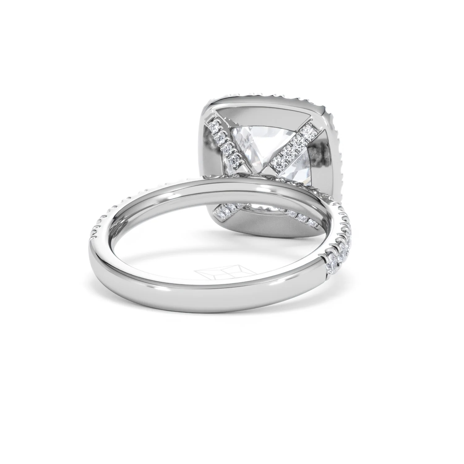 Beatrice 3.55ct Lab Diamond Cushion Cut Engagement Ring in 18K White Gold G/VS1 - Image 45