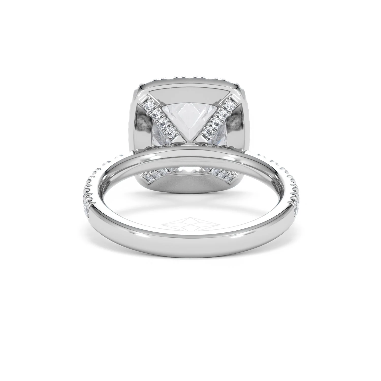 Beatrice 3.55ct Lab Diamond Cushion Cut Engagement Ring in 18K White Gold G/VS1 - Image 49