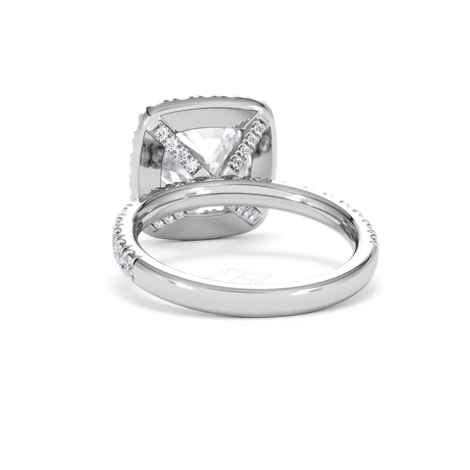Beatrice 3.55ct Lab Diamond Cushion Cut Engagement Ring in 18K White Gold G/VS1 - Image 52