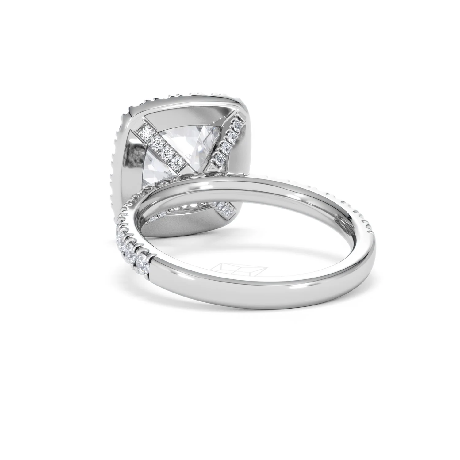 Beatrice 3.55ct Lab Diamond Cushion Cut Engagement Ring in 18K White Gold G/VS1 - Image 54