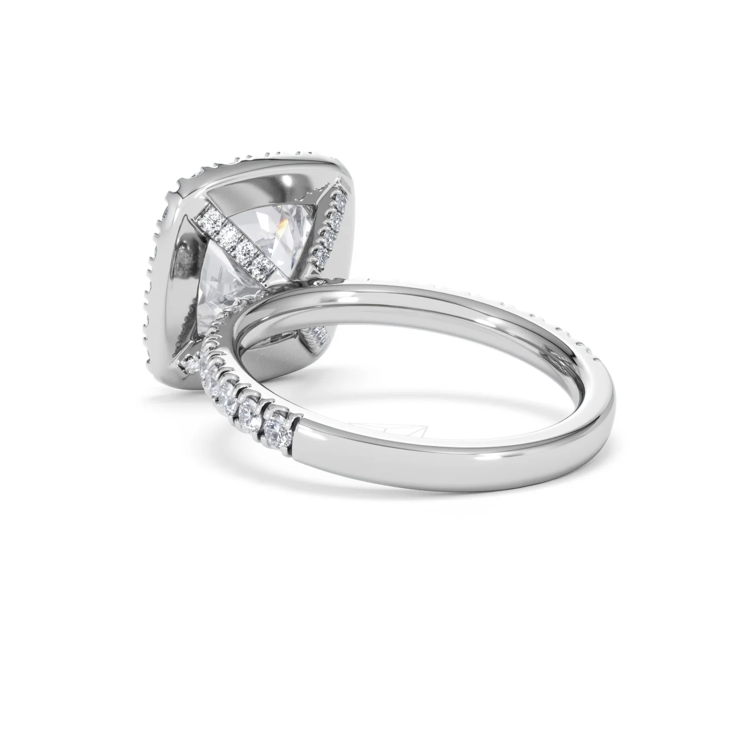 Beatrice 3.55ct Lab Diamond Cushion Cut Engagement Ring in 18K White Gold G/VS1 - Image 57