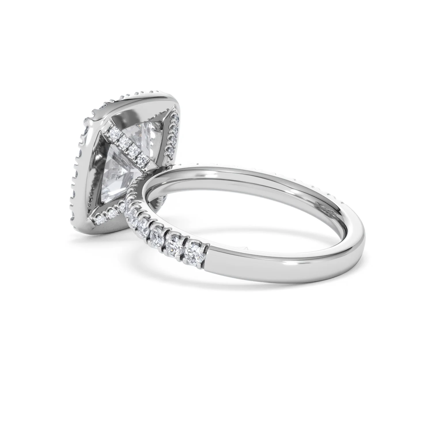 Beatrice 3.55ct Lab Diamond Cushion Cut Engagement Ring in 18K White Gold G/VS1 - Image 60