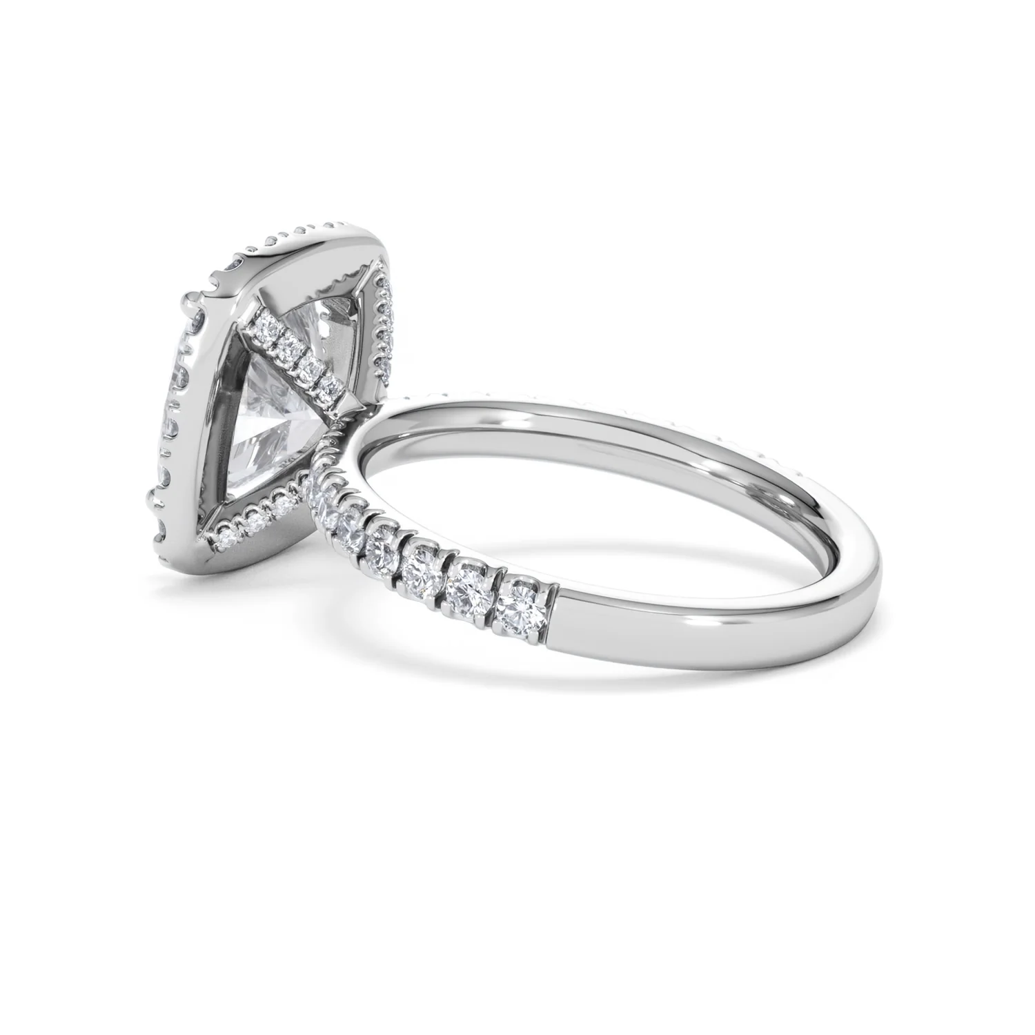 Beatrice 3.55ct Lab Diamond Cushion Cut Engagement Ring in 18K White Gold G/VS1 - Image 62
