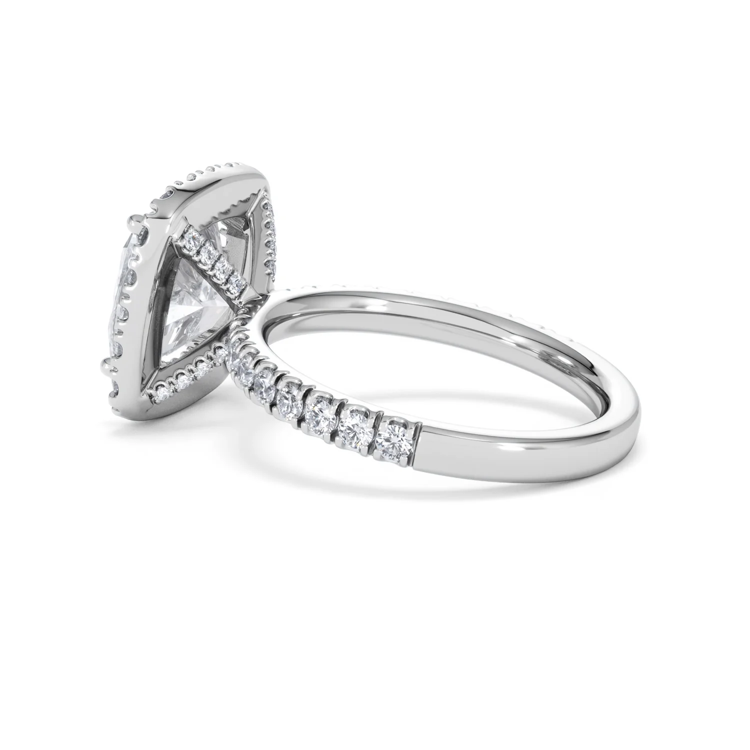 Beatrice 3.55ct Lab Diamond Cushion Cut Engagement Ring in 18K White Gold G/VS1 - Image 63