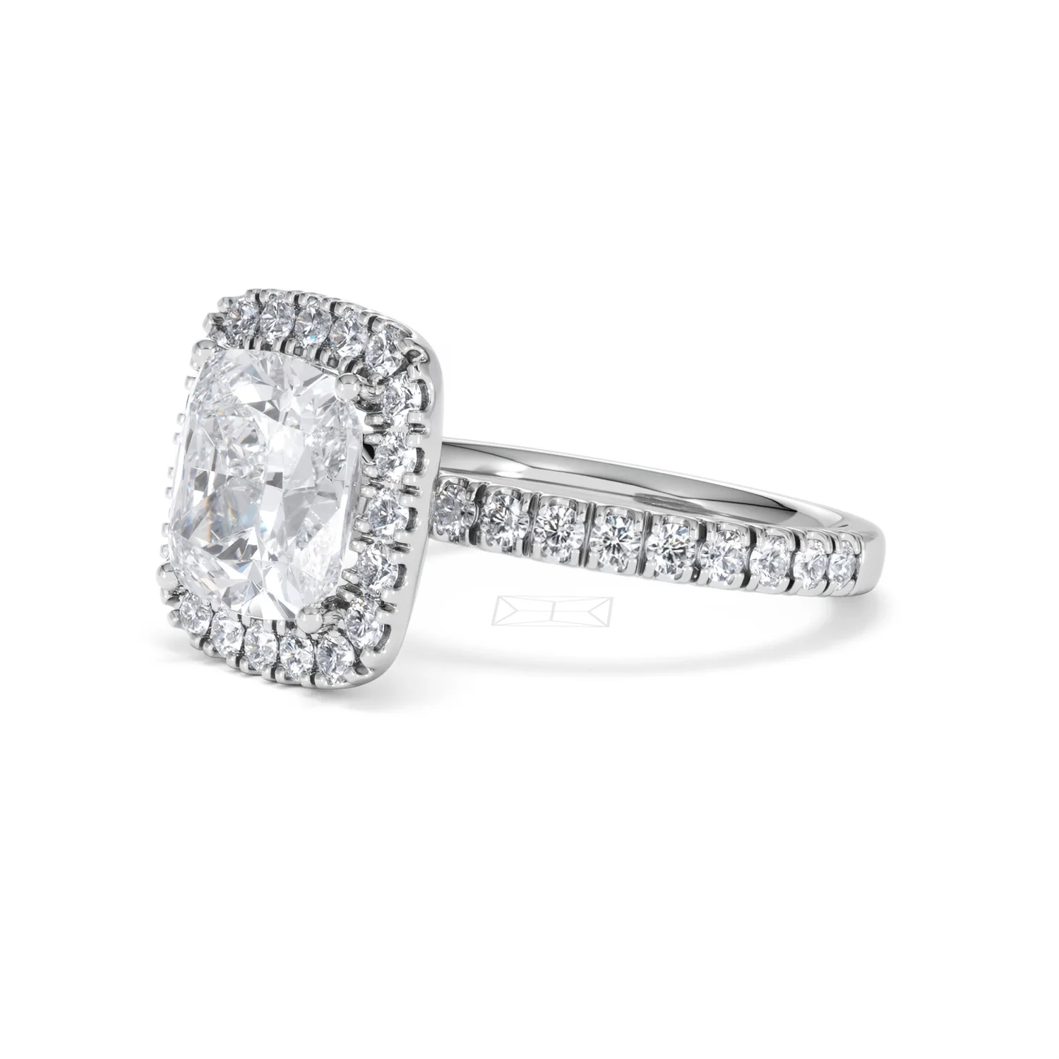 Beatrice 3.55ct Lab Diamond Cushion Cut Engagement Ring in 18K White Gold G/VS1 - Image 78