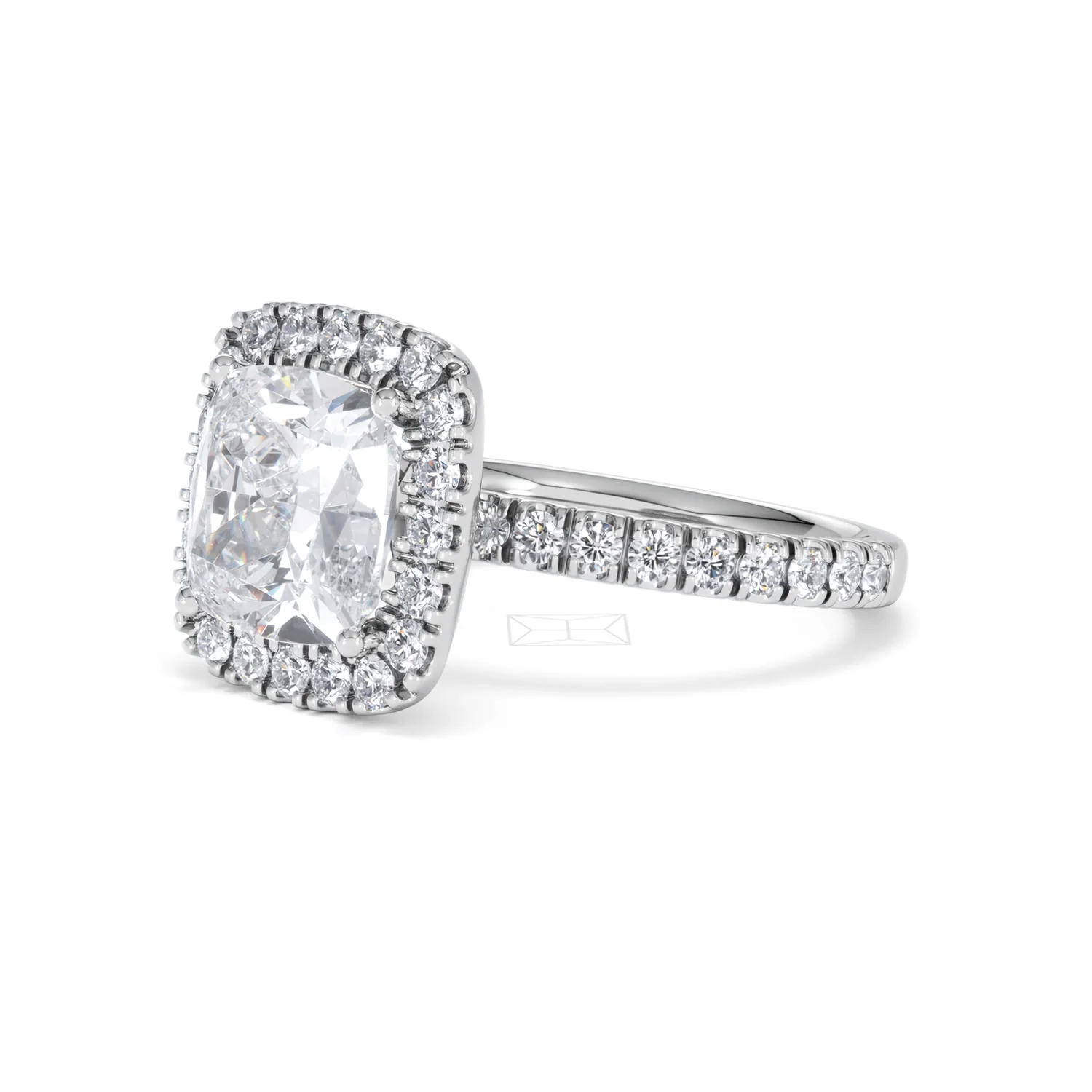 Beatrice 3.55ct Lab Diamond Cushion Cut Engagement Ring in 18K White Gold G/VS1 - Image 79
