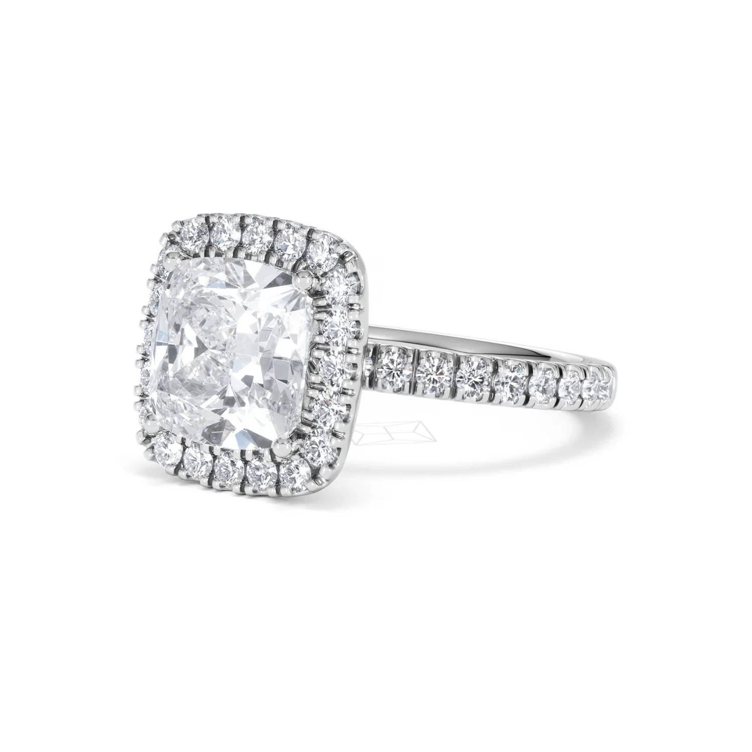 Beatrice 3.55ct Lab Diamond Cushion Cut Engagement Ring in 18K White Gold G/VS1 - Image 81