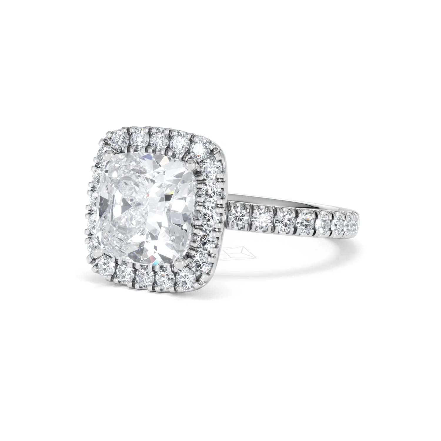 Beatrice 3.55ct Lab Diamond Cushion Cut Engagement Ring in 18K White Gold G/VS1 - Image 82