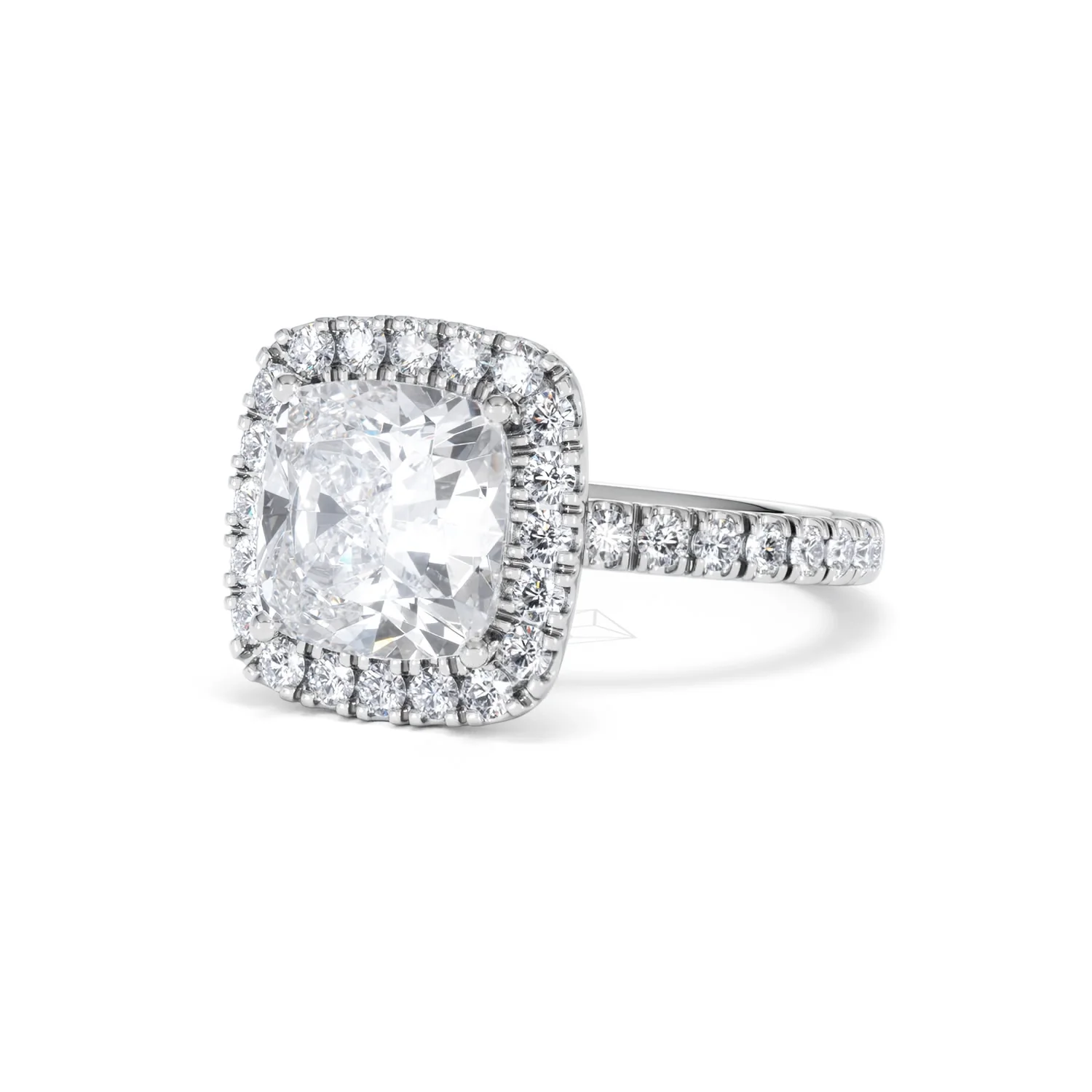 Beatrice 3.55ct Lab Diamond Cushion Cut Engagement Ring in 18K White Gold G/VS1 - Image 83
