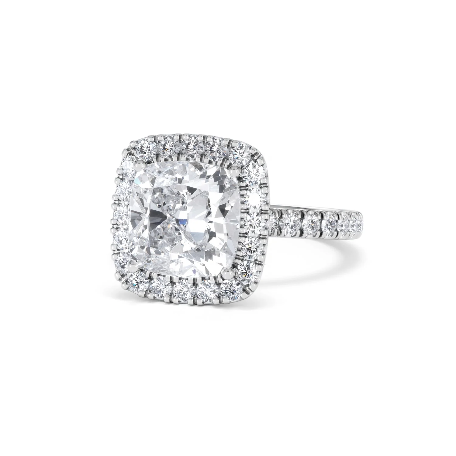 Beatrice 3.55ct Lab Diamond Cushion Cut Engagement Ring in 18K White Gold G/VS1 - Image 85