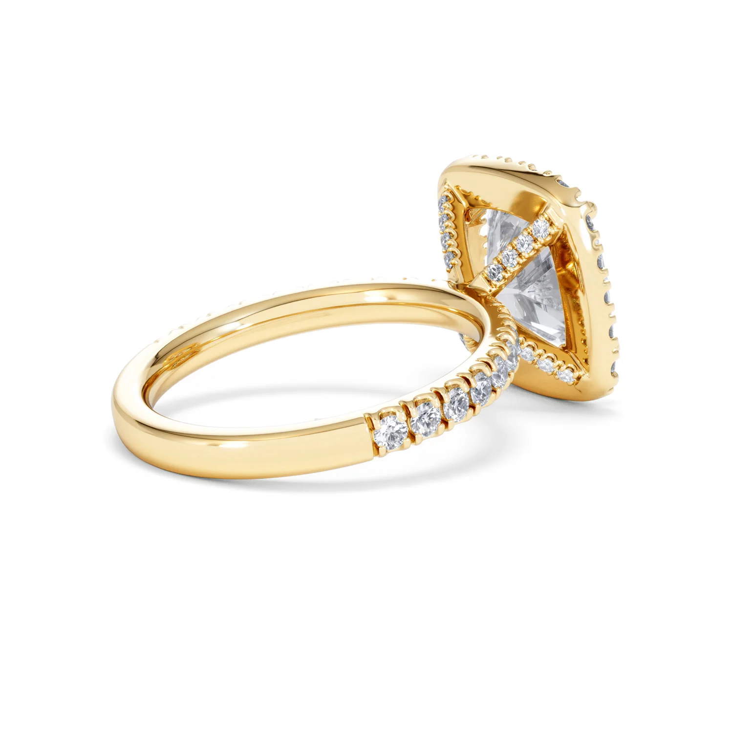 Beatrice 3.55ct Lab Diamond Cushion Cut Engagement Ring in 18K Yellow Gold G/VS1 - Image 38