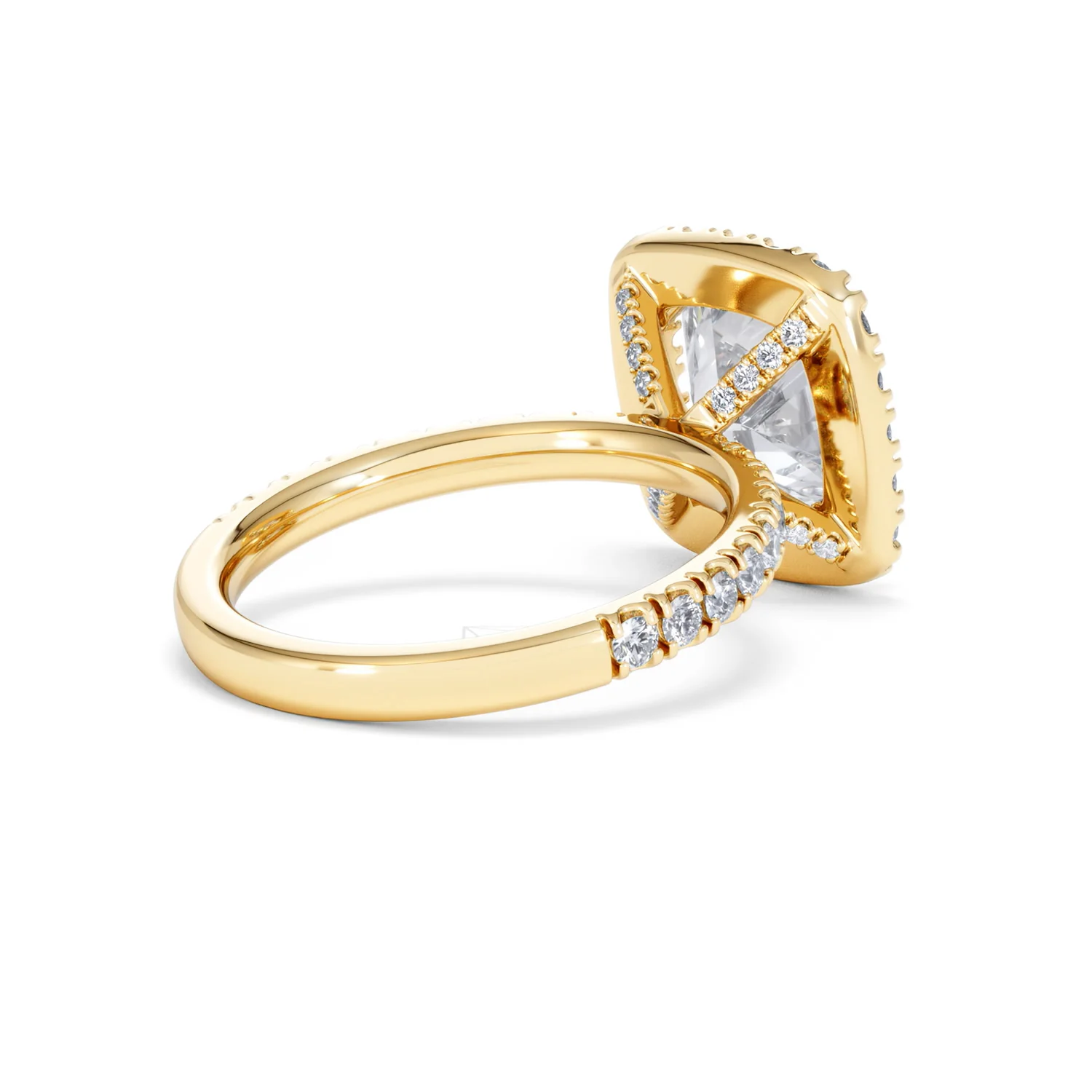 Beatrice 3.55ct Lab Diamond Cushion Cut Engagement Ring in 18K Yellow Gold G/VS1 - Image 40