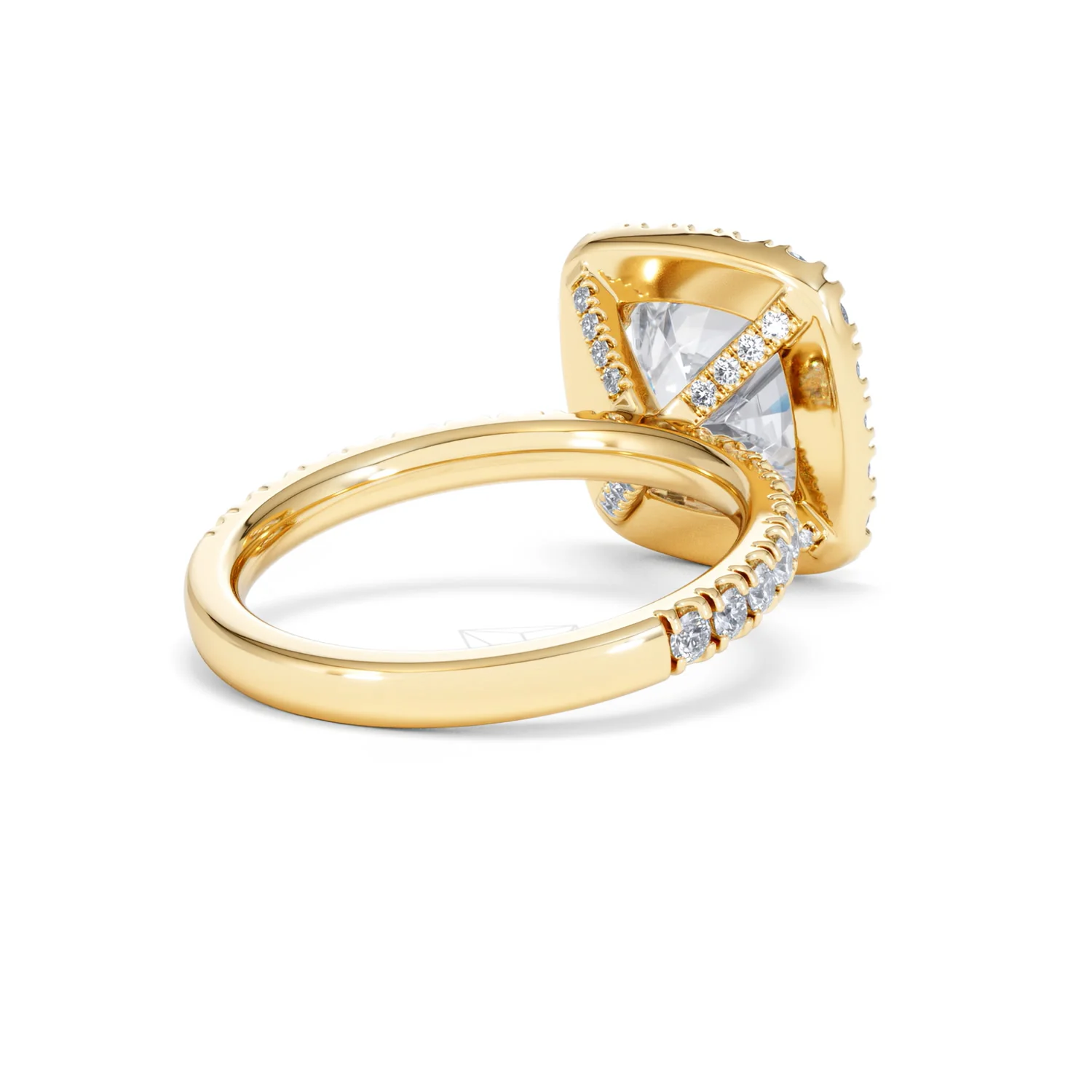 Beatrice 3.55ct Lab Diamond Cushion Cut Engagement Ring in 18K Yellow Gold G/VS1 - Image 42