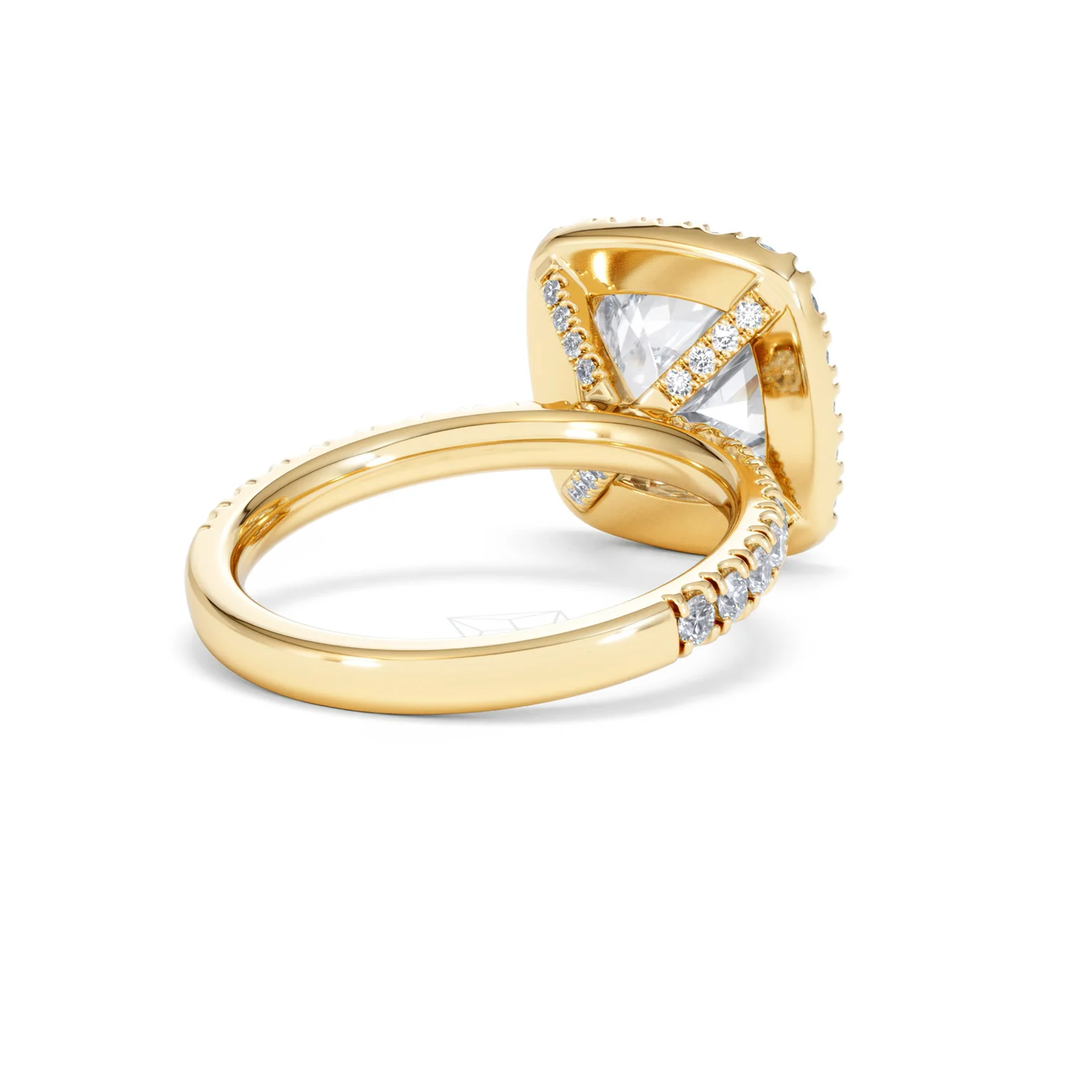 Beatrice 3.55ct Lab Diamond Cushion Cut Engagement Ring in 18K Yellow Gold G/VS1 - Image 43