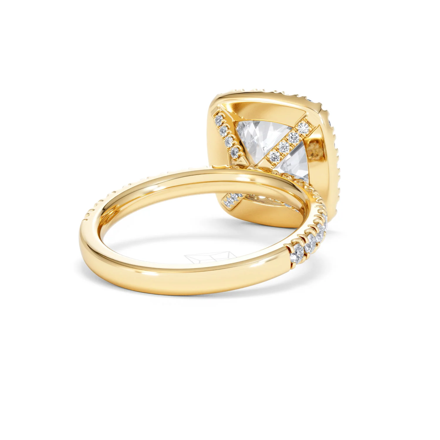 Beatrice 3.55ct Lab Diamond Cushion Cut Engagement Ring in 18K Yellow Gold G/VS1 - Image 44