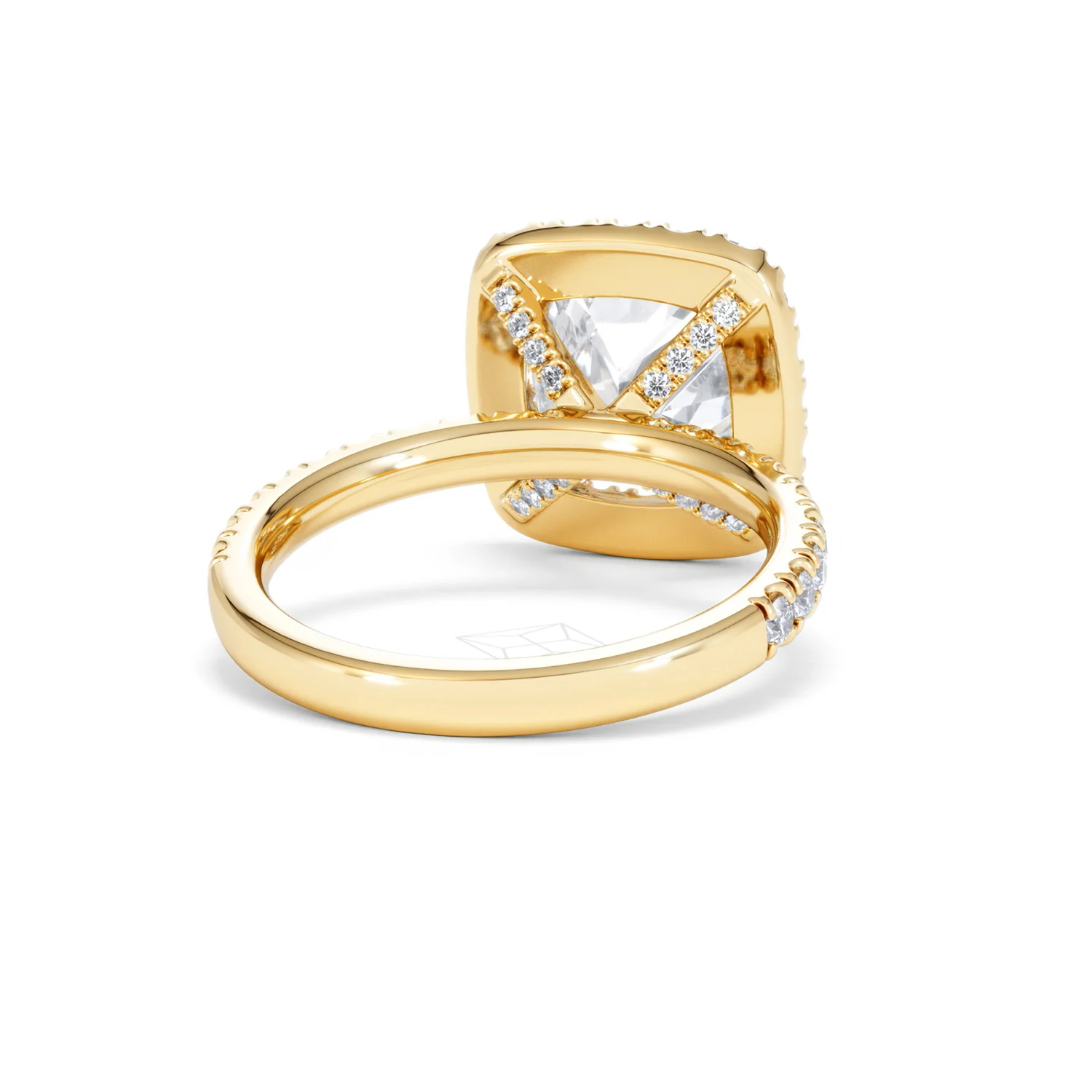 Beatrice 3.55ct Lab Diamond Cushion Cut Engagement Ring in 18K Yellow Gold G/VS1 - Image 46