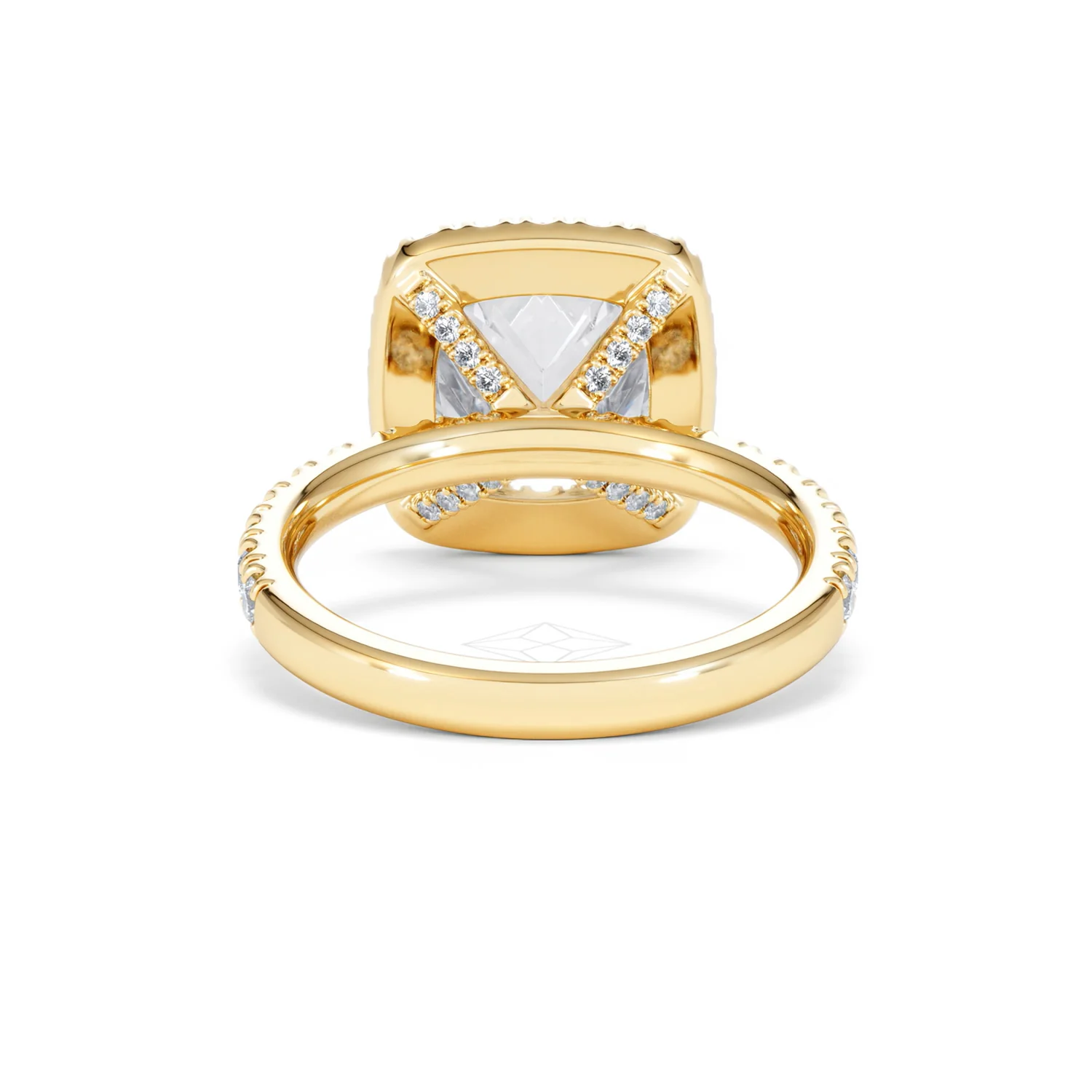 Beatrice 3.55ct Lab Diamond Cushion Cut Engagement Ring in 18K Yellow Gold G/VS1 - Image 50