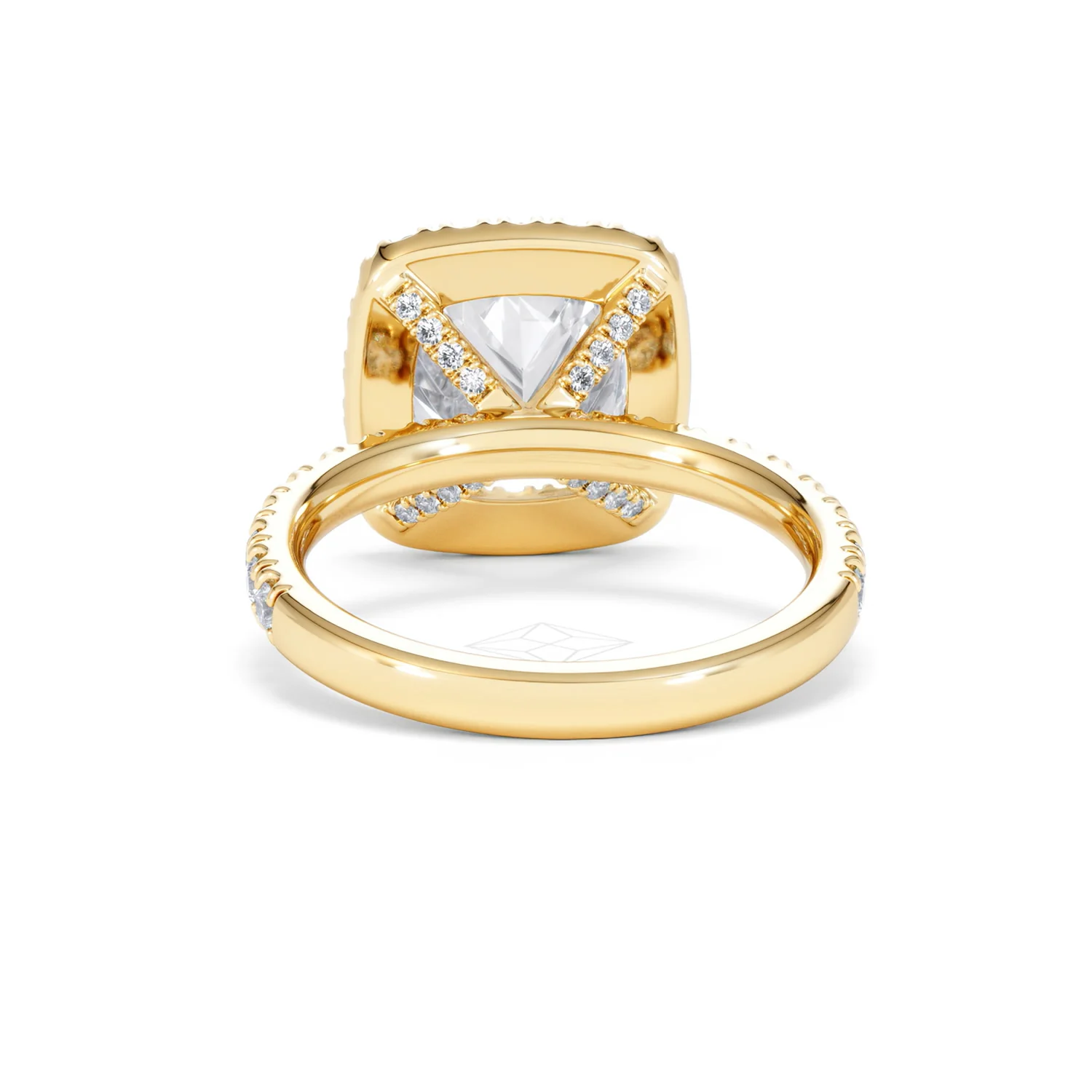 Beatrice 3.55ct Lab Diamond Cushion Cut Engagement Ring in 18K Yellow Gold G/VS1 - Image 51