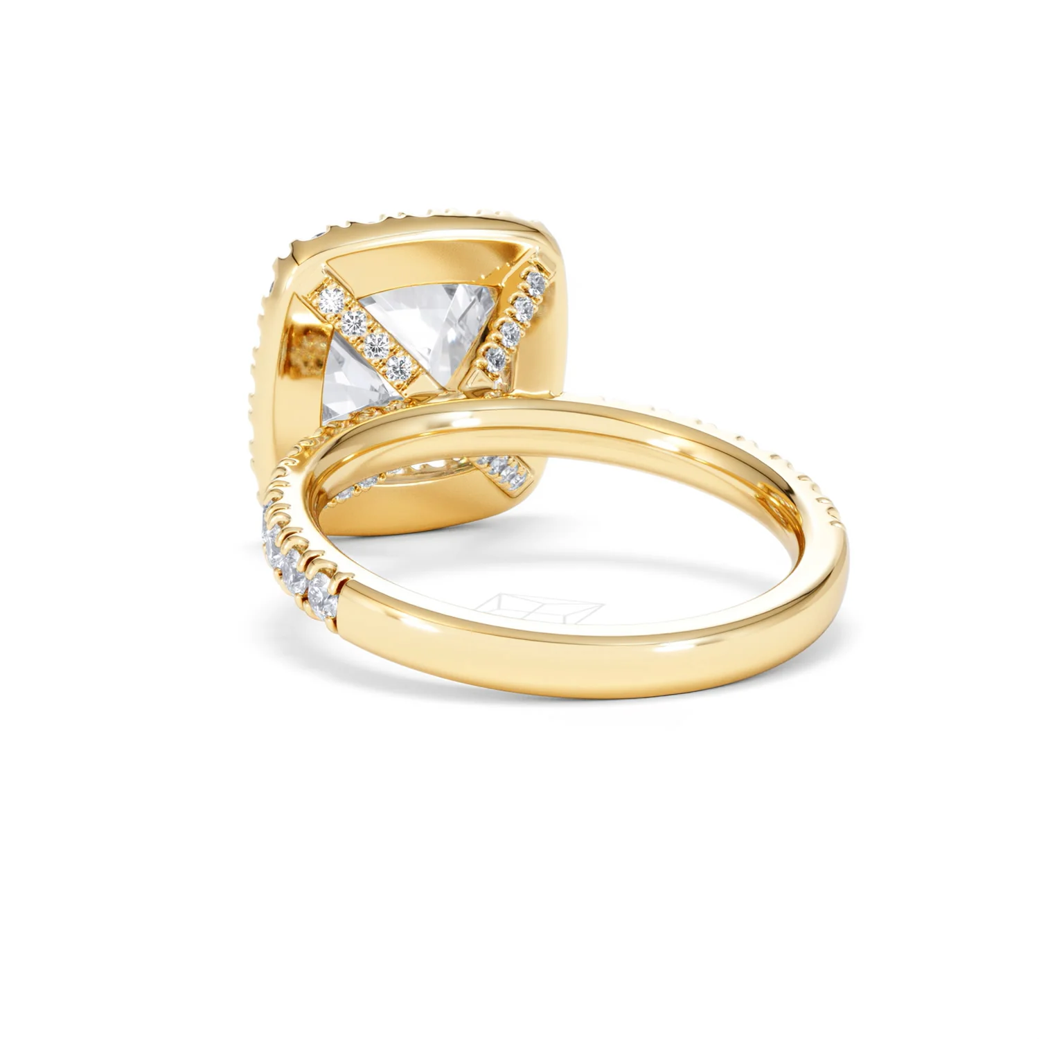 Beatrice 3.55ct Lab Diamond Cushion Cut Engagement Ring in 18K Yellow Gold G/VS1 - Image 55