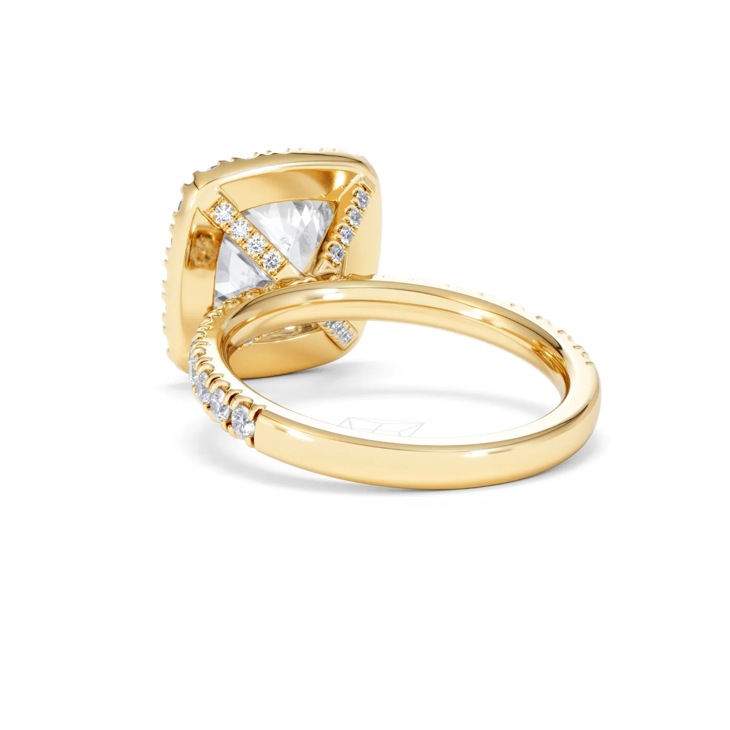 Beatrice 3.55ct Lab Diamond Cushion Cut Engagement Ring in 18K Yellow Gold G/VS1 - Image 56