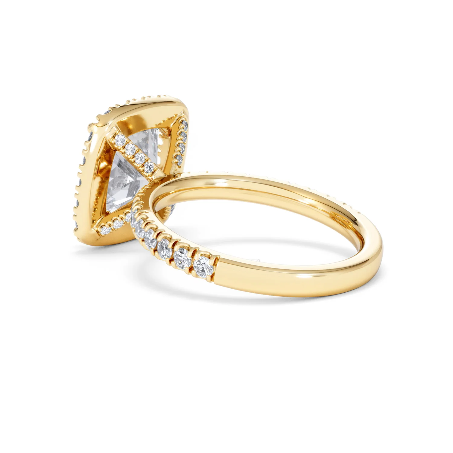 Beatrice 3.55ct Lab Diamond Cushion Cut Engagement Ring in 18K Yellow Gold G/VS1 - Image 61