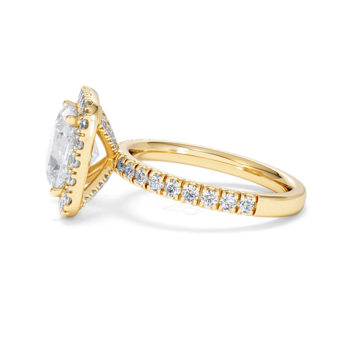 Beatrice 3.55ct Lab Diamond Cushion Cut Engagement Ring in 18K Yellow Gold G/VS1 - Image 71