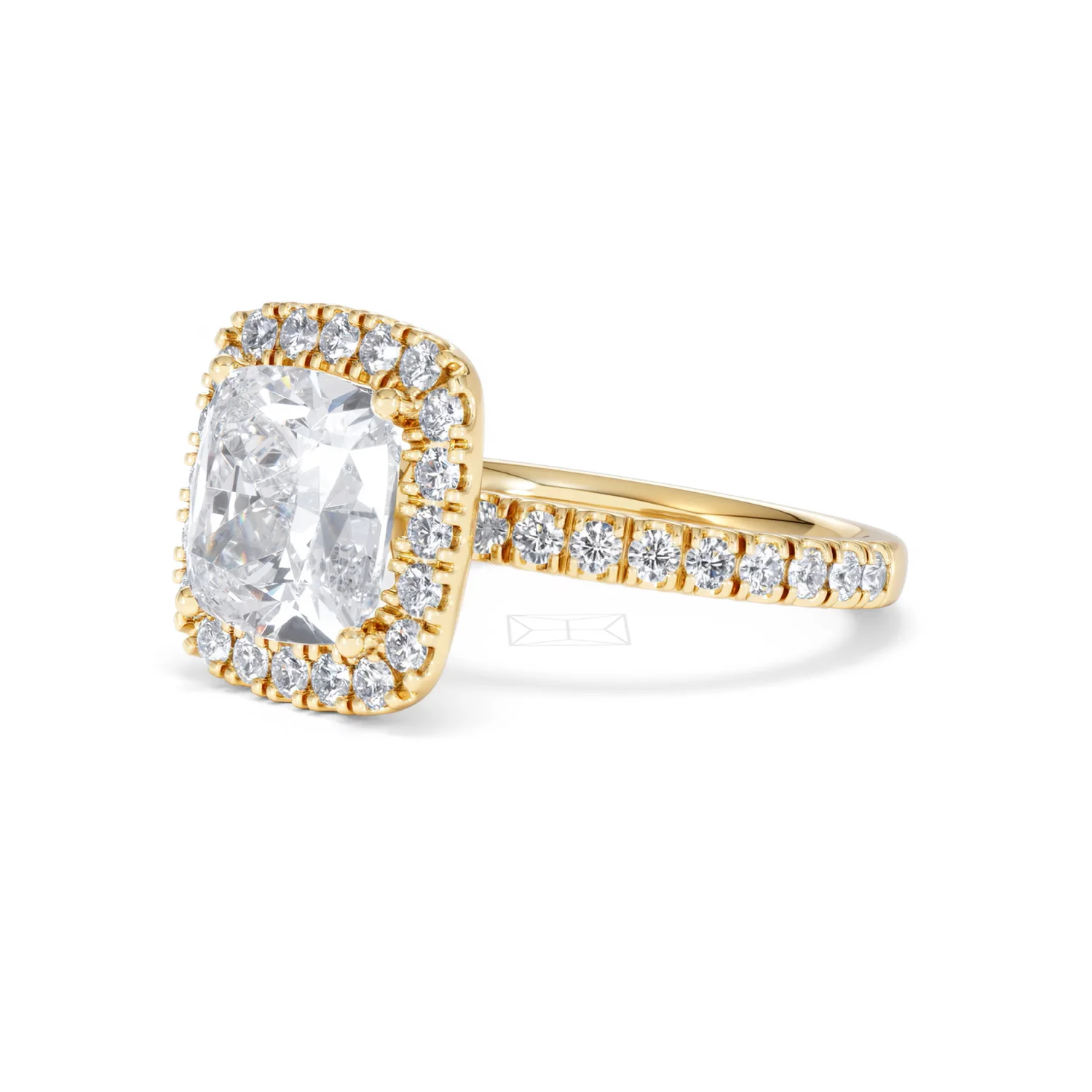 Beatrice 3.55ct Lab Diamond Cushion Cut Engagement Ring in 18K Yellow Gold G/VS1 - Image 80
