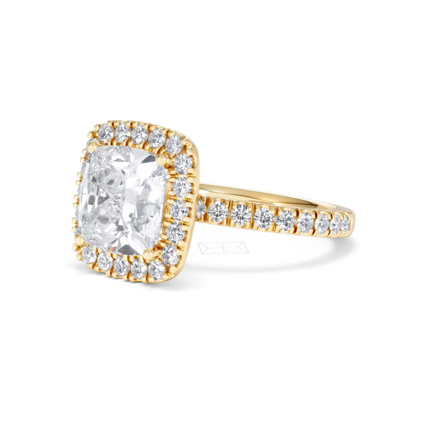 Beatrice 3.55ct Lab Diamond Cushion Cut Engagement Ring in 18K Yellow Gold G/VS1 - Image 81