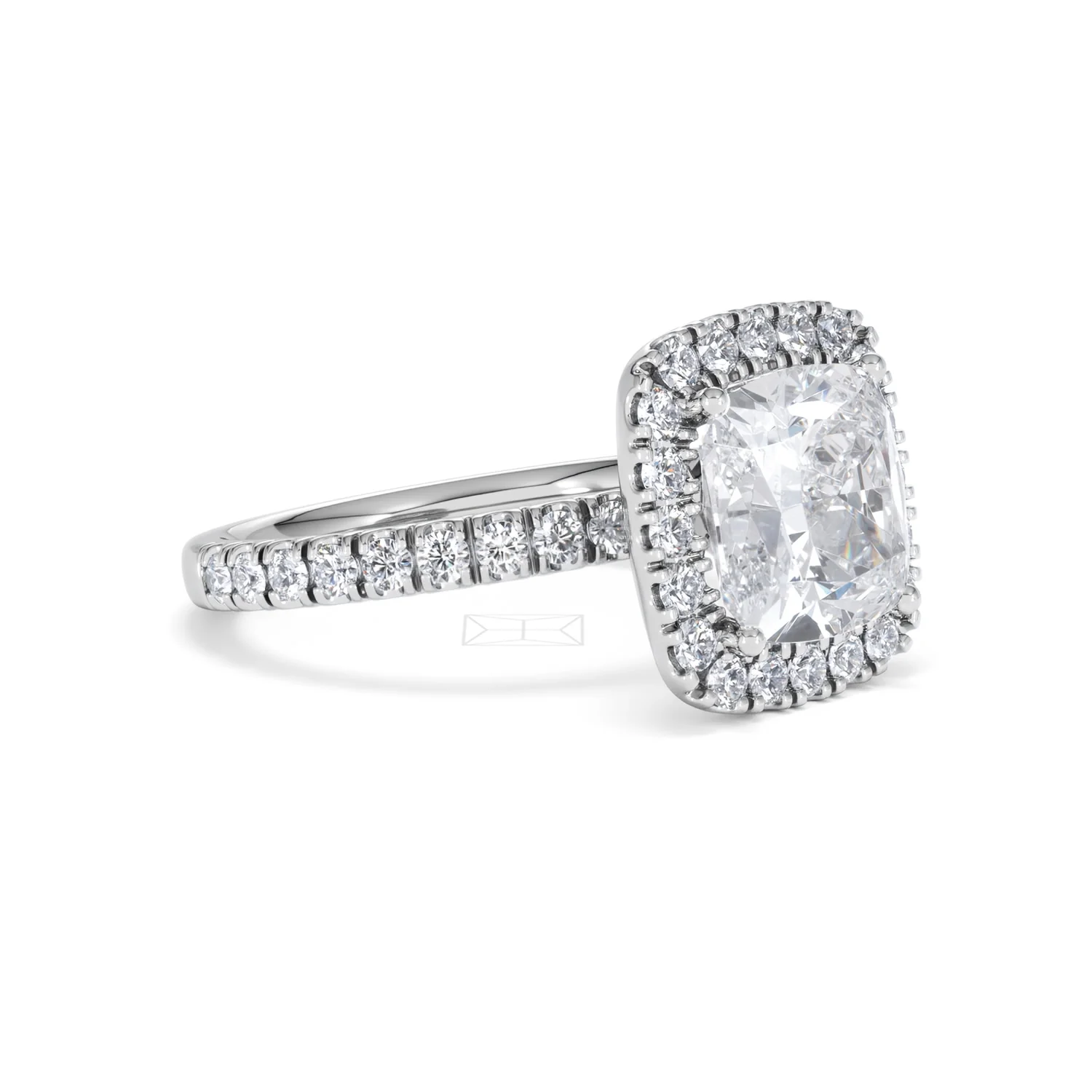 Beatrice 3.55ct Lab Diamond Cushion Cut Engagement Ring in Platinum G/VS1 - Image 19