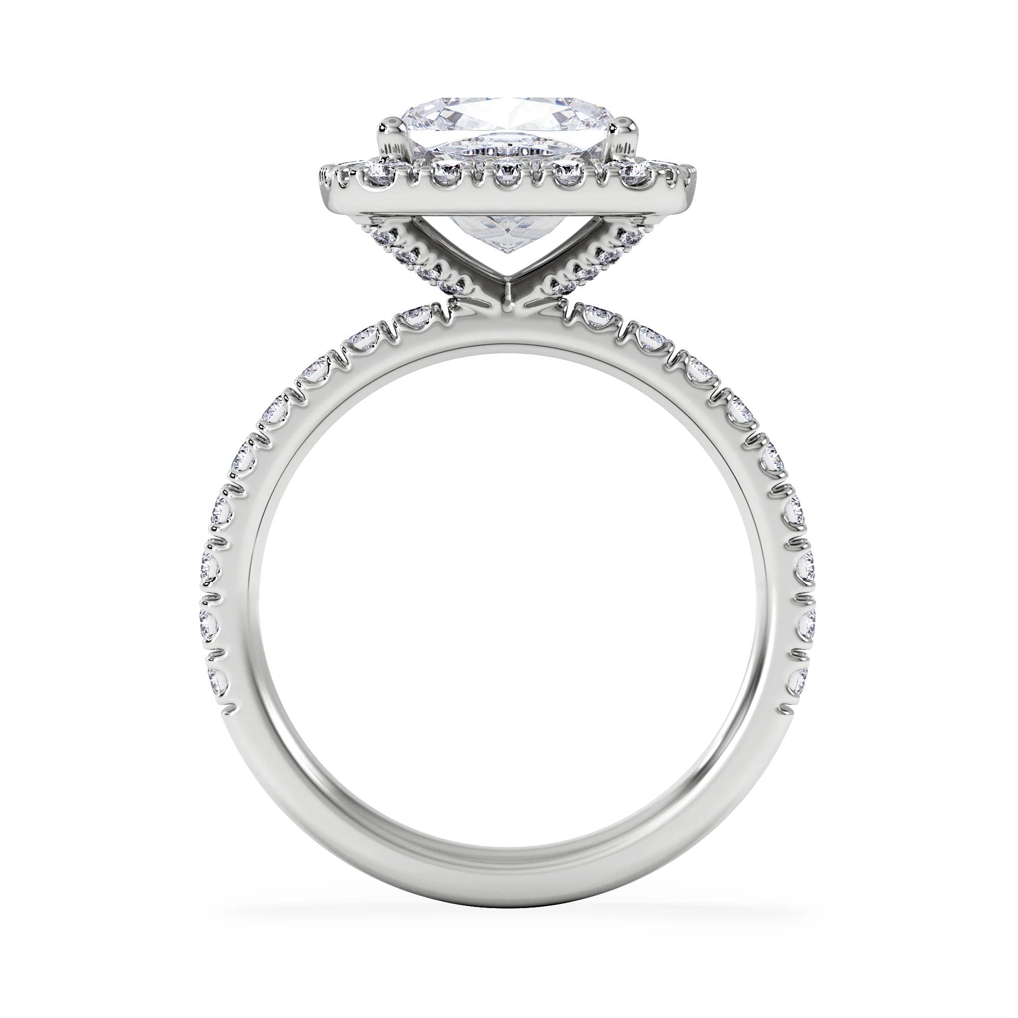 Beatrice 3.55ct Lab Diamond Cushion Cut Engagement Ring in Platinum G/VS1 - Image 3