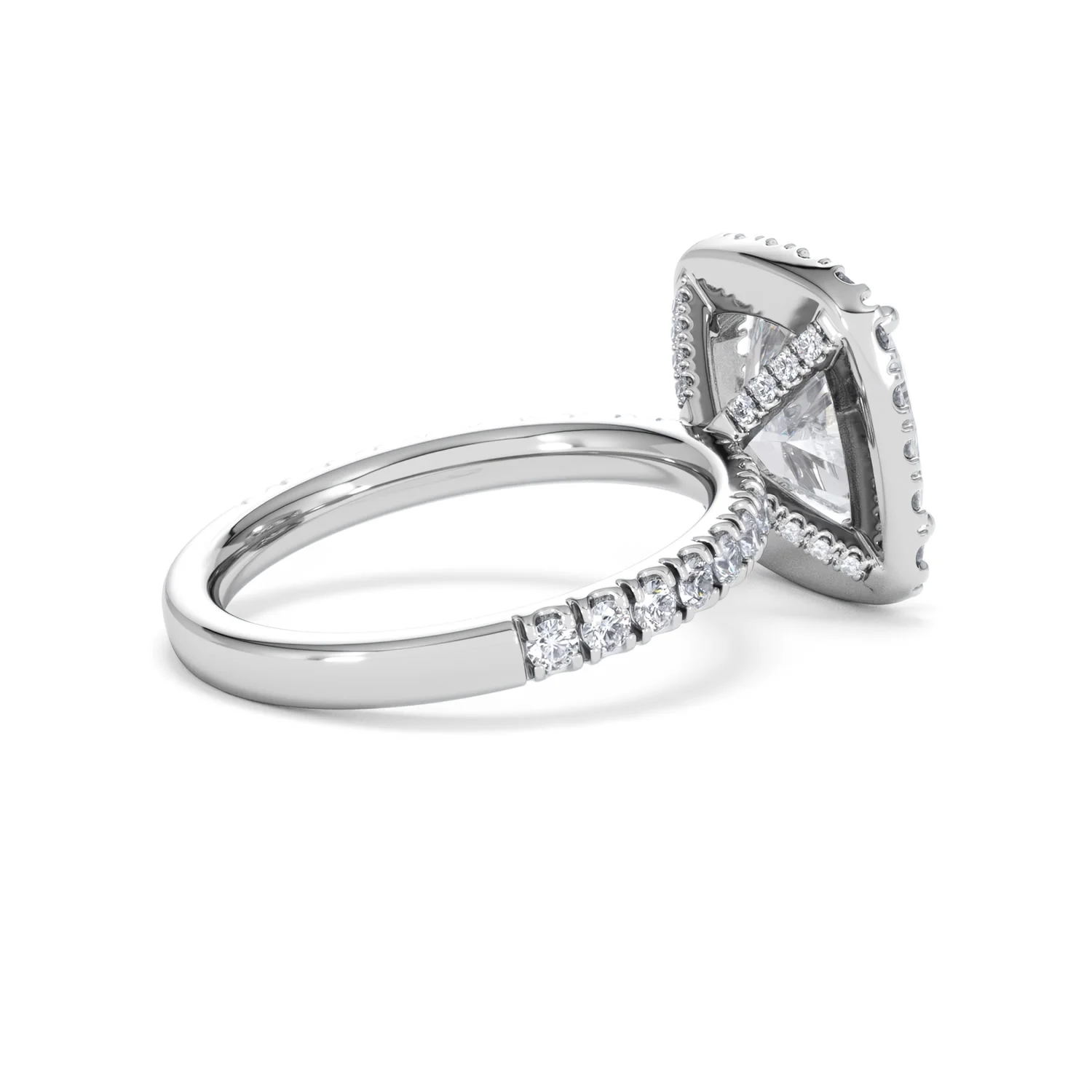Beatrice 3.55ct Lab Diamond Cushion Cut Engagement Ring in Platinum G/VS1 - Image 36