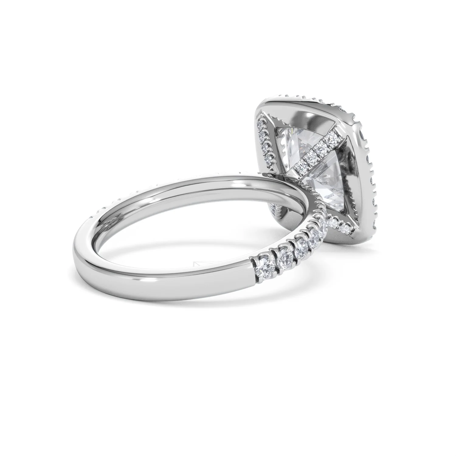 Beatrice 3.55ct Lab Diamond Cushion Cut Engagement Ring in Platinum G/VS1 - Image 39
