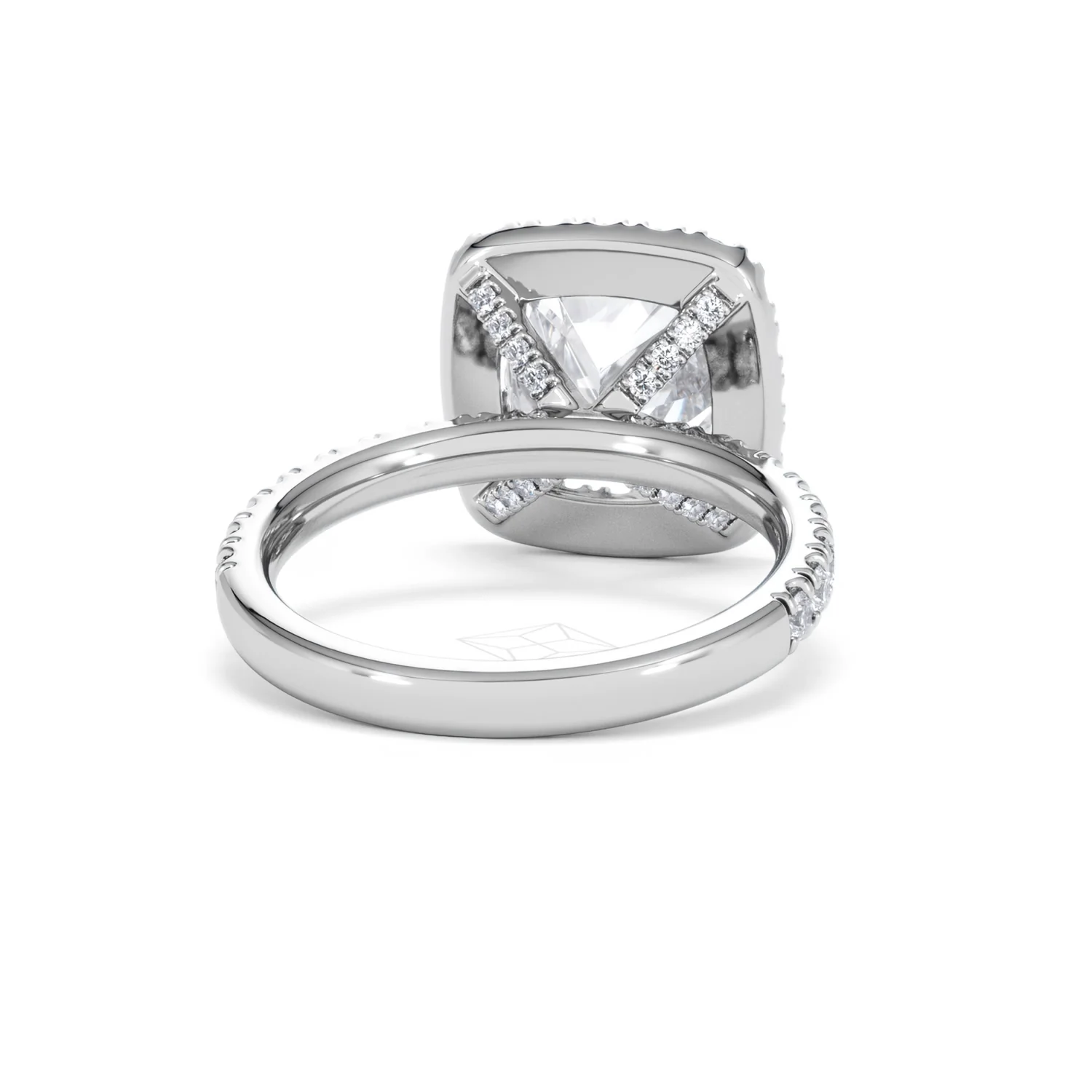 Beatrice 3.55ct Lab Diamond Cushion Cut Engagement Ring in Platinum G/VS1 - Image 46