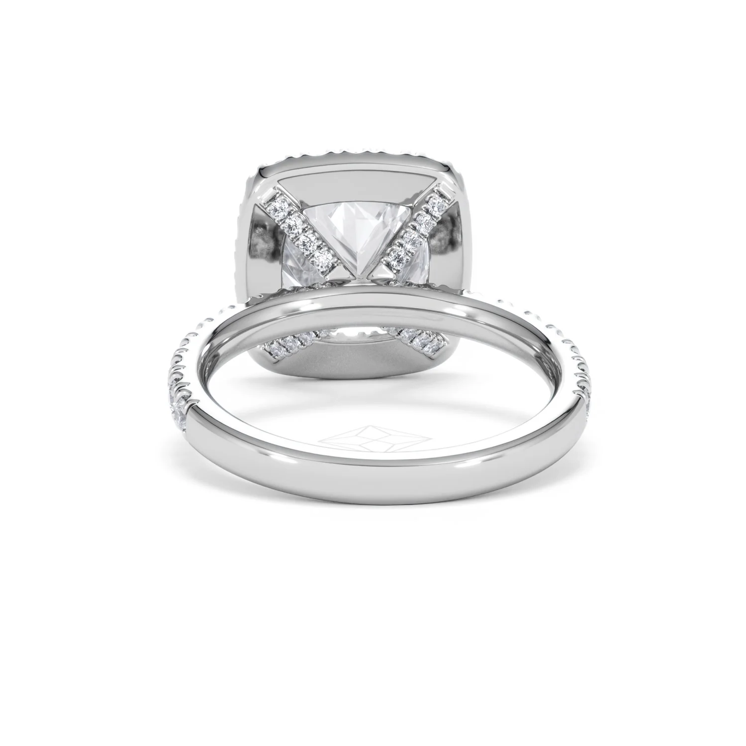 Beatrice 3.55ct Lab Diamond Cushion Cut Engagement Ring in Platinum G/VS1 - Image 50
