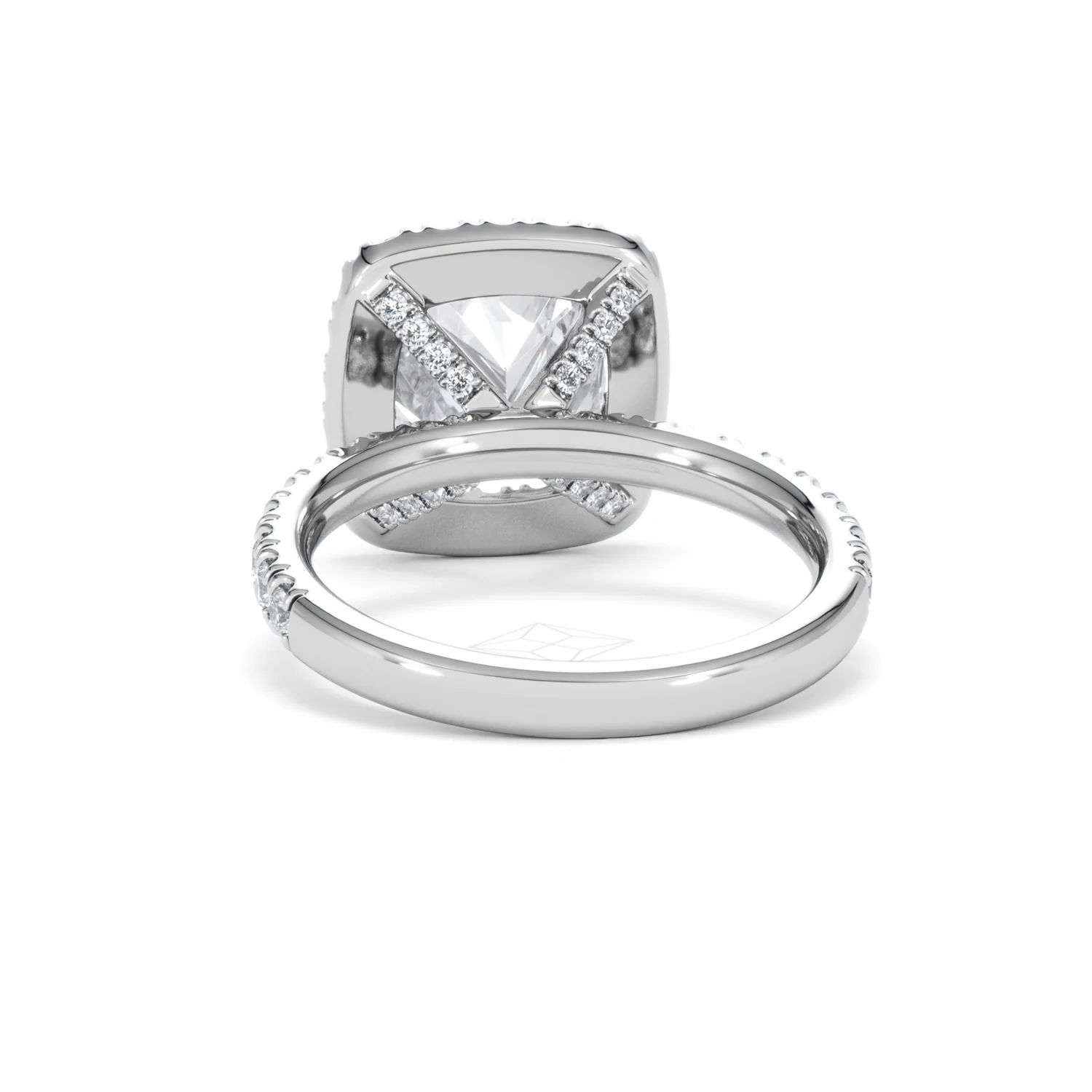 Beatrice 3.55ct Lab Diamond Cushion Cut Engagement Ring in Platinum G/VS1 - Image 51