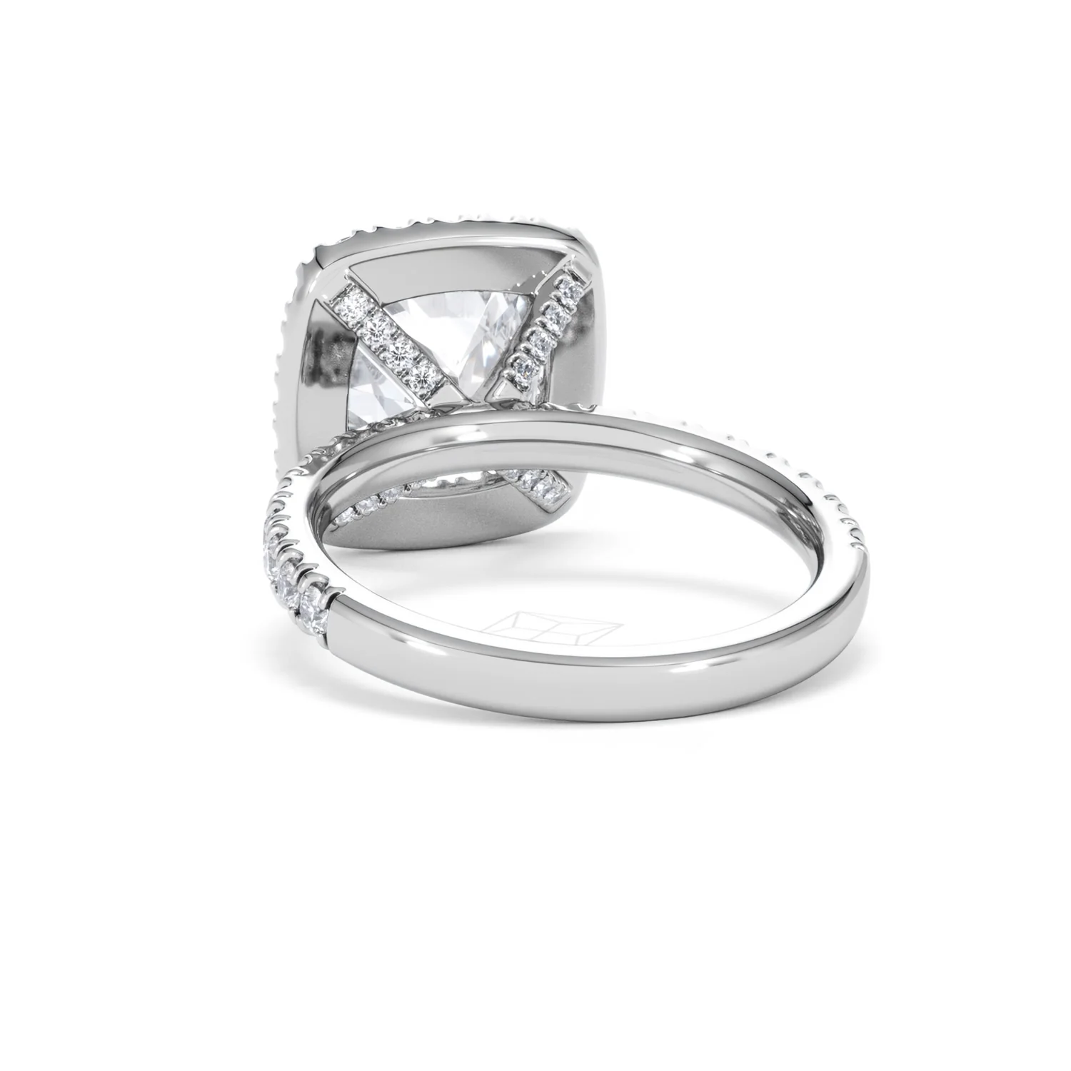 Beatrice 3.55ct Lab Diamond Cushion Cut Engagement Ring in Platinum G/VS1 - Image 53