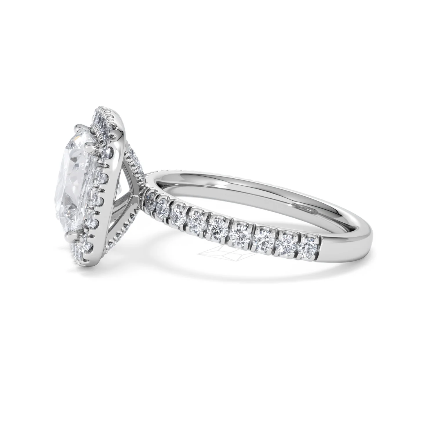 Beatrice 3.55ct Lab Diamond Cushion Cut Engagement Ring in Platinum G/VS1 - Image 71